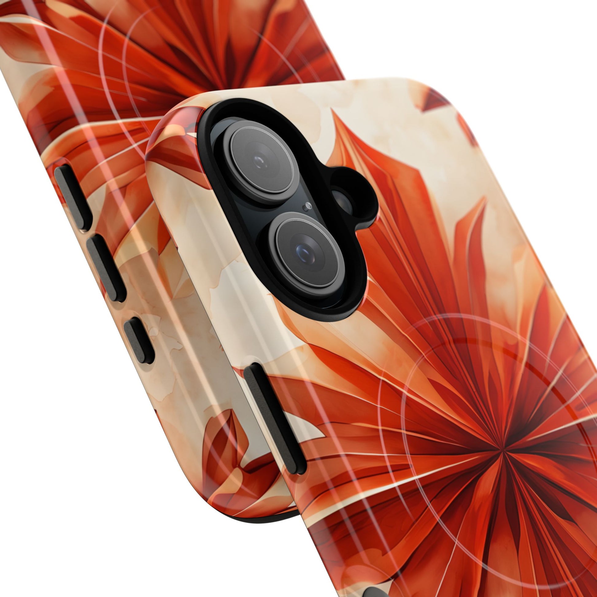Sunset Fleur iPhone 16 - Kaleidoscope Collection of MagSafe Compatible - Vibrant Sunset Flower Design