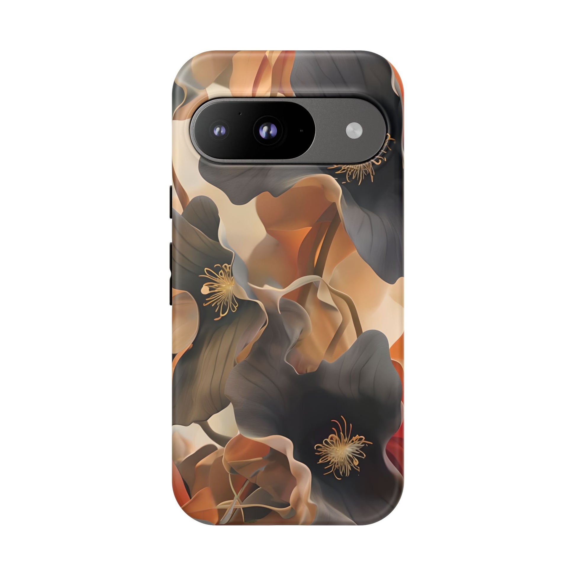 Autumn Ember - Moody Floral Art Google Pixel 9 Tough Phone Case - Warm Earthy Botanical Design