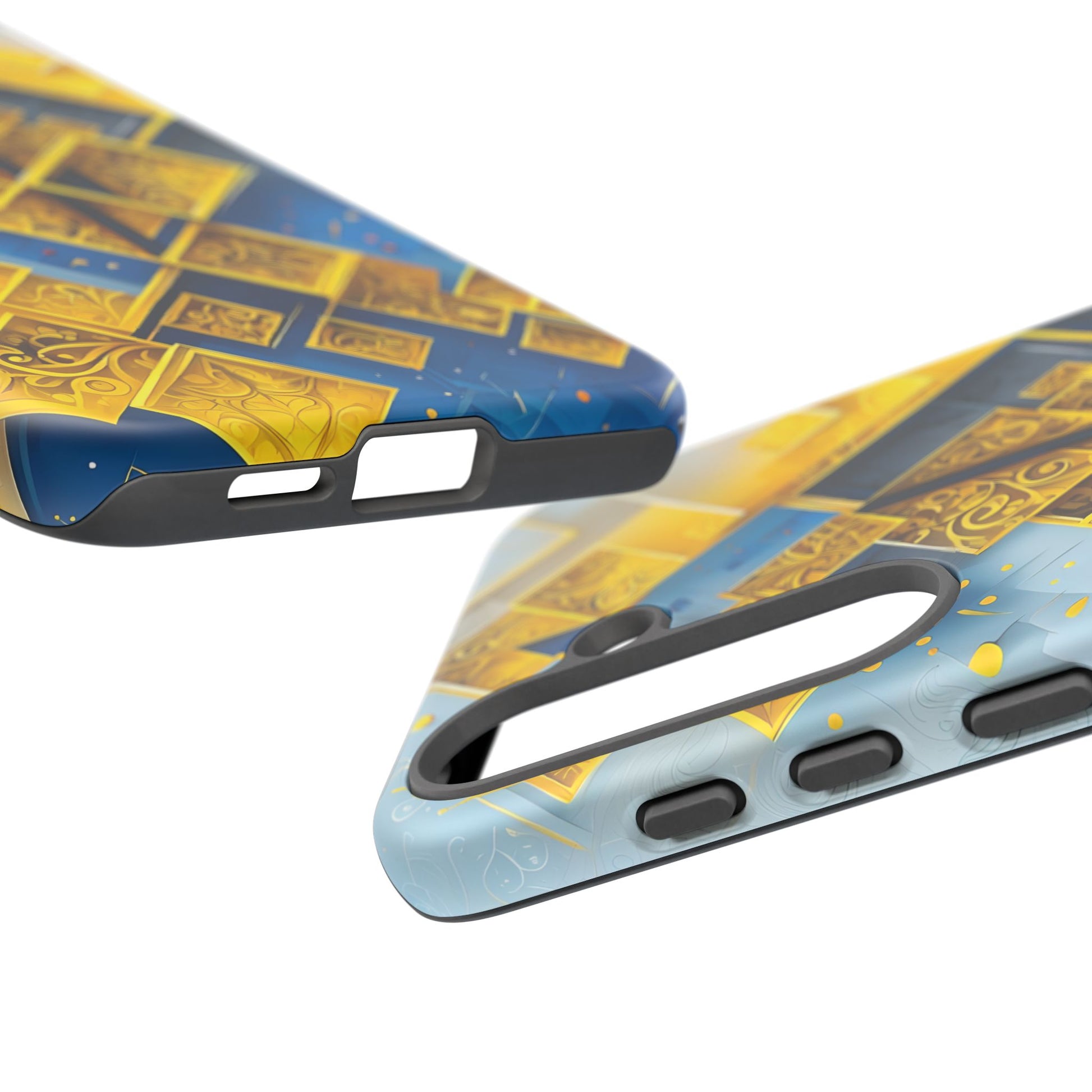 Golden Ascent Luxe Geometric Samsung Galaxy S25 Plus Tough Case - Elegant Abstract Gold Design