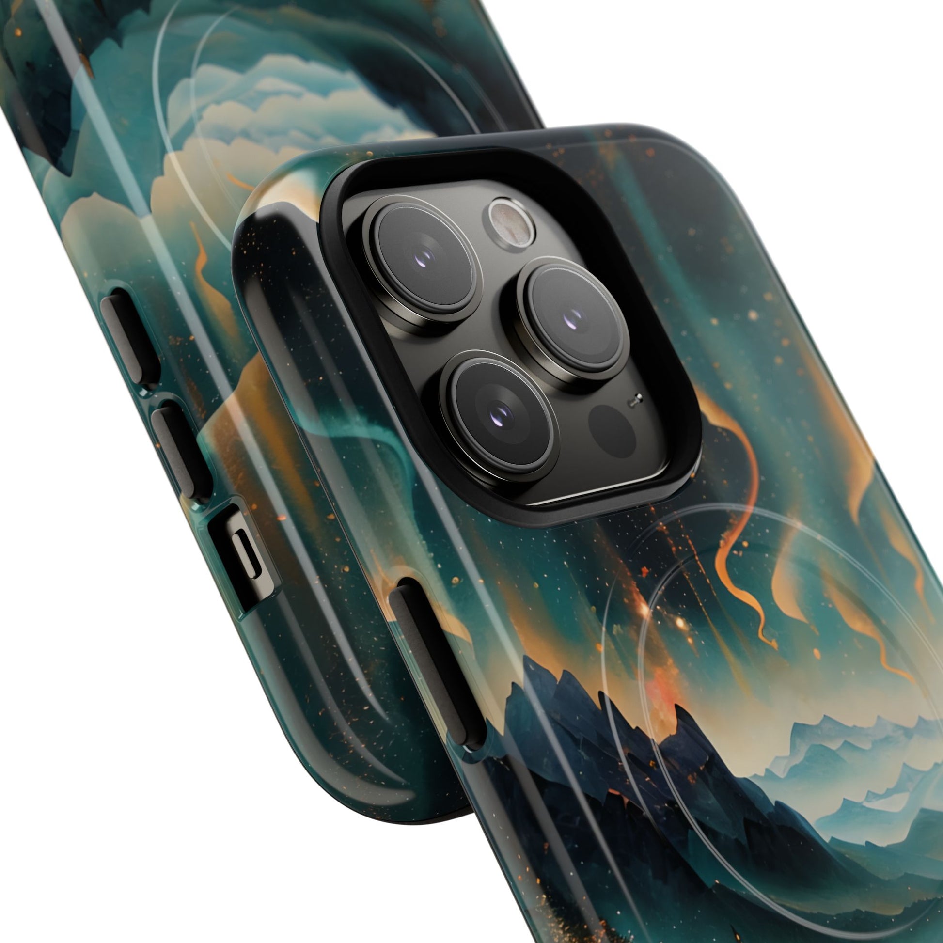 Aurora Dreamscape iPhone 14 Pro Case – Northern Lights Art, MagSafe Compatible, Tough Shockproof Cover