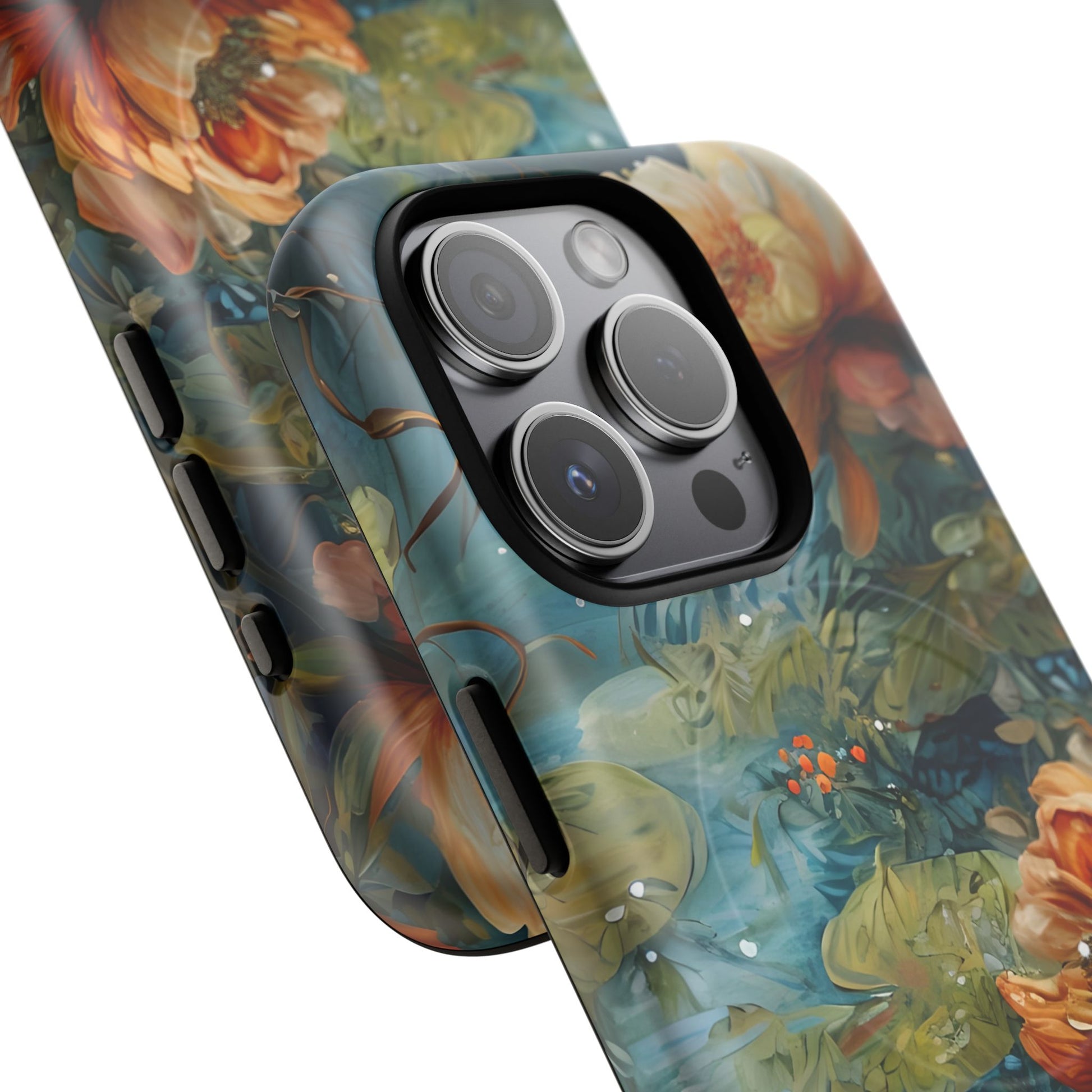Waterlily Nocturne iPhone 15 Pro Case - Artistic Tough Cover - MagSafe Compatible - Premium Drop Protection