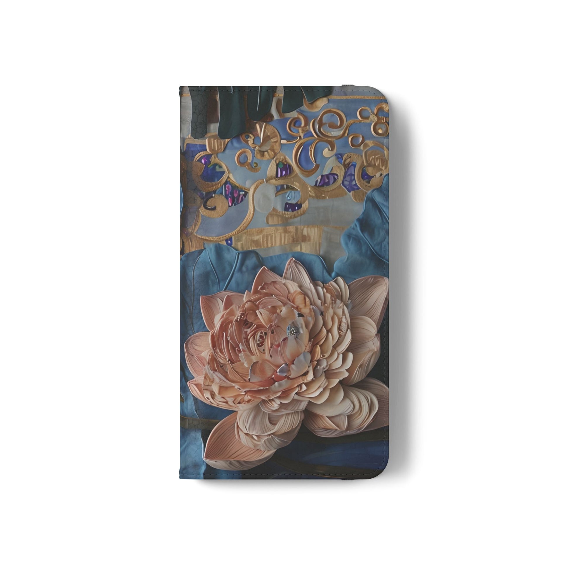Peony Midnight Tapestry Wallet Phone Case - Flip Cover for Samsung Galaxy S21 - Floral and Tapestry Design