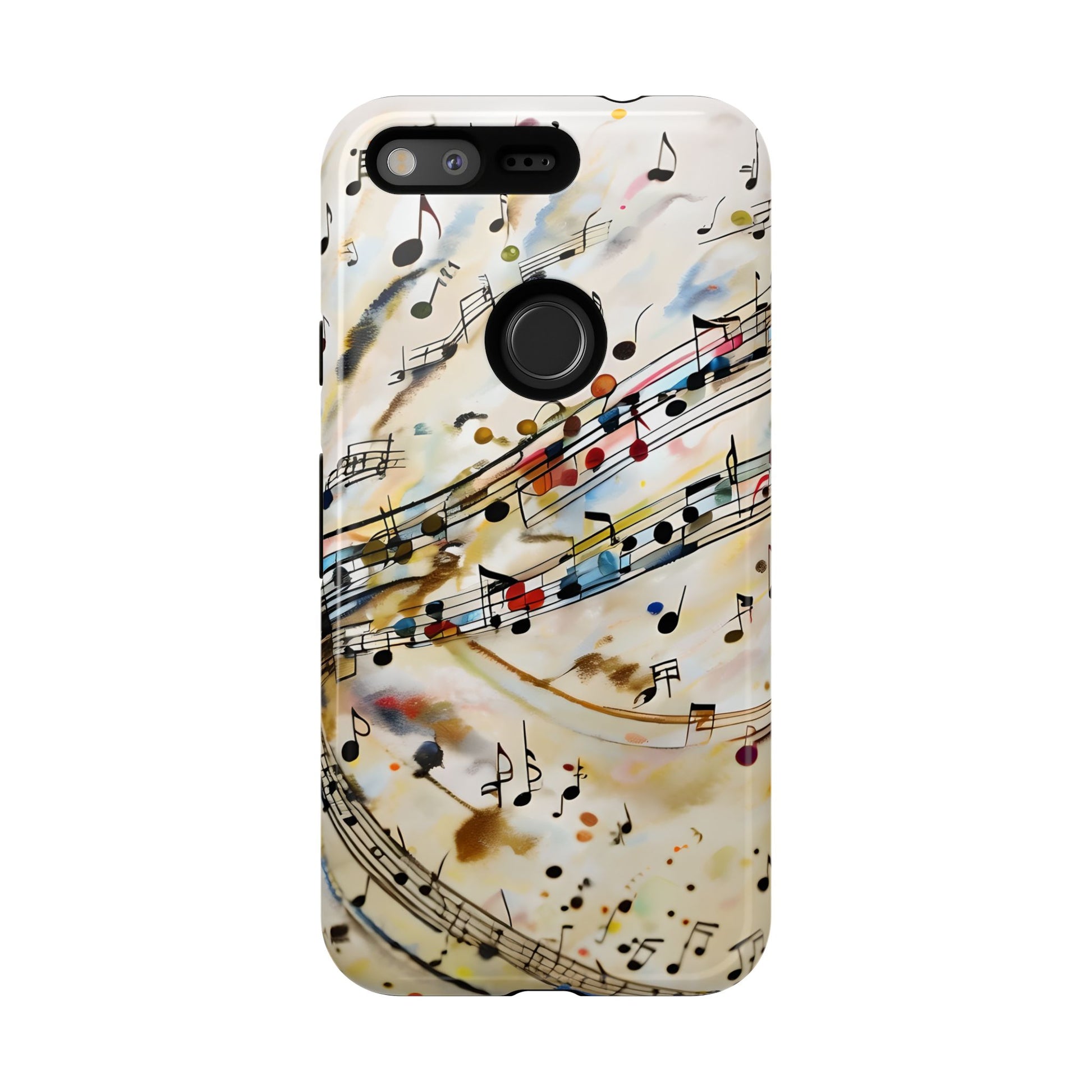 Melodic Flow Abstract Music Notes Tough Case for Google Pixel - Shockproof Phone Cover