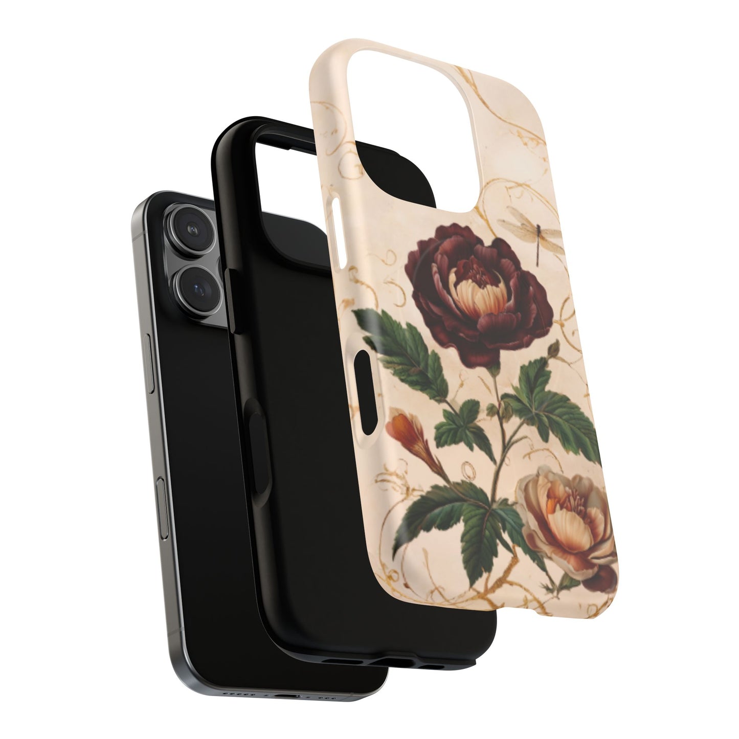 Vintage Burgundy Rose iPhone MagSafe Case