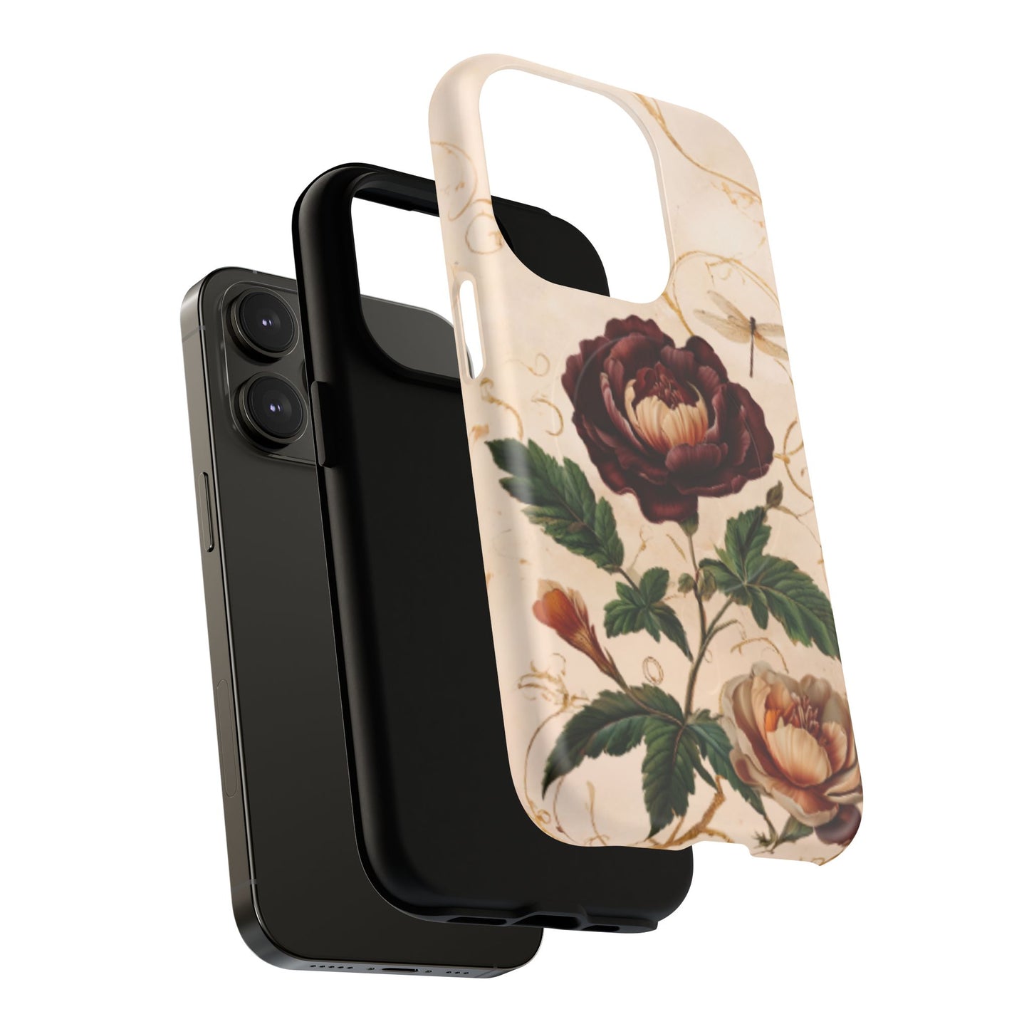 Vintage Burgundy Rose iPhone MagSafe Case