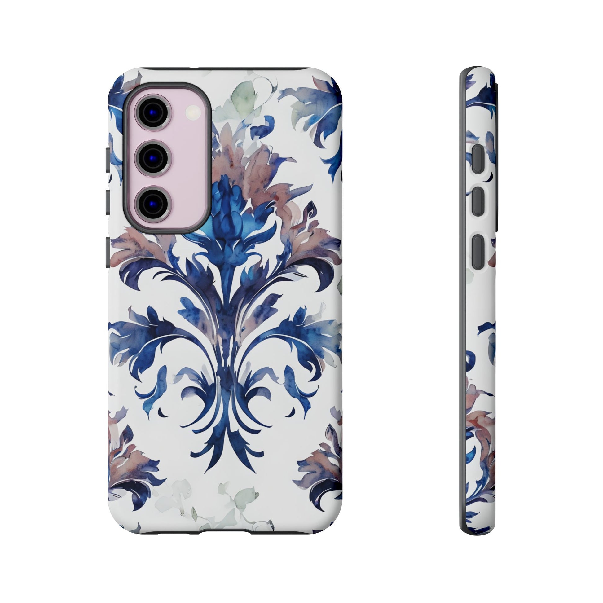 Delft Reverie - Elegant Blue & White Samsung S23 Plus Tough Phone Case - Dutch Delftware-Inspired Floral Design