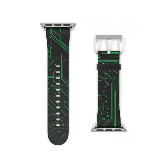 Green Circuit Grid Apple Watch Band Strap - Timeless Design for your Timepiece