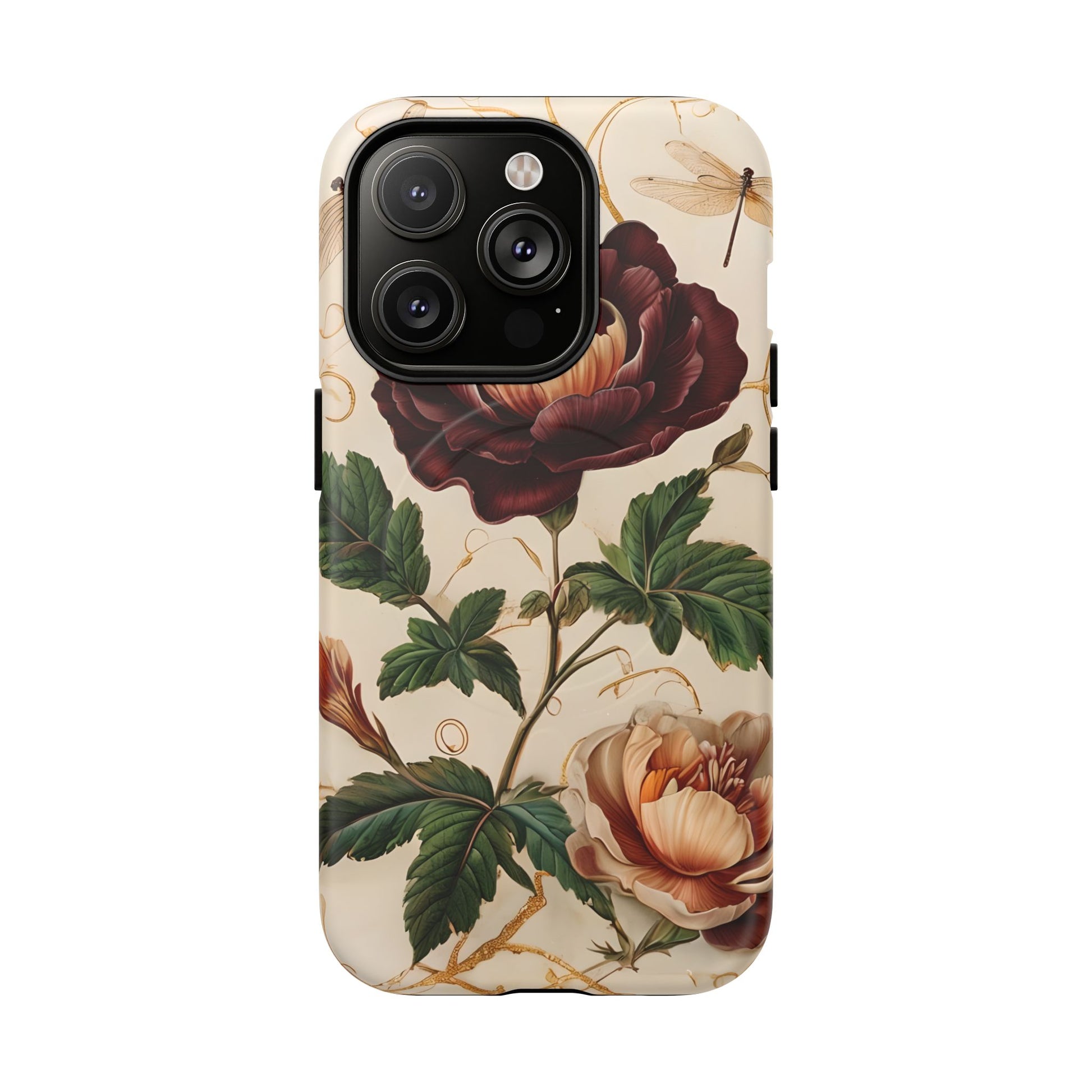 Vintage Burgundy Rose - Elegant Floral iPhone 14 Pro Phone Case - Classic Painterly Rose Design