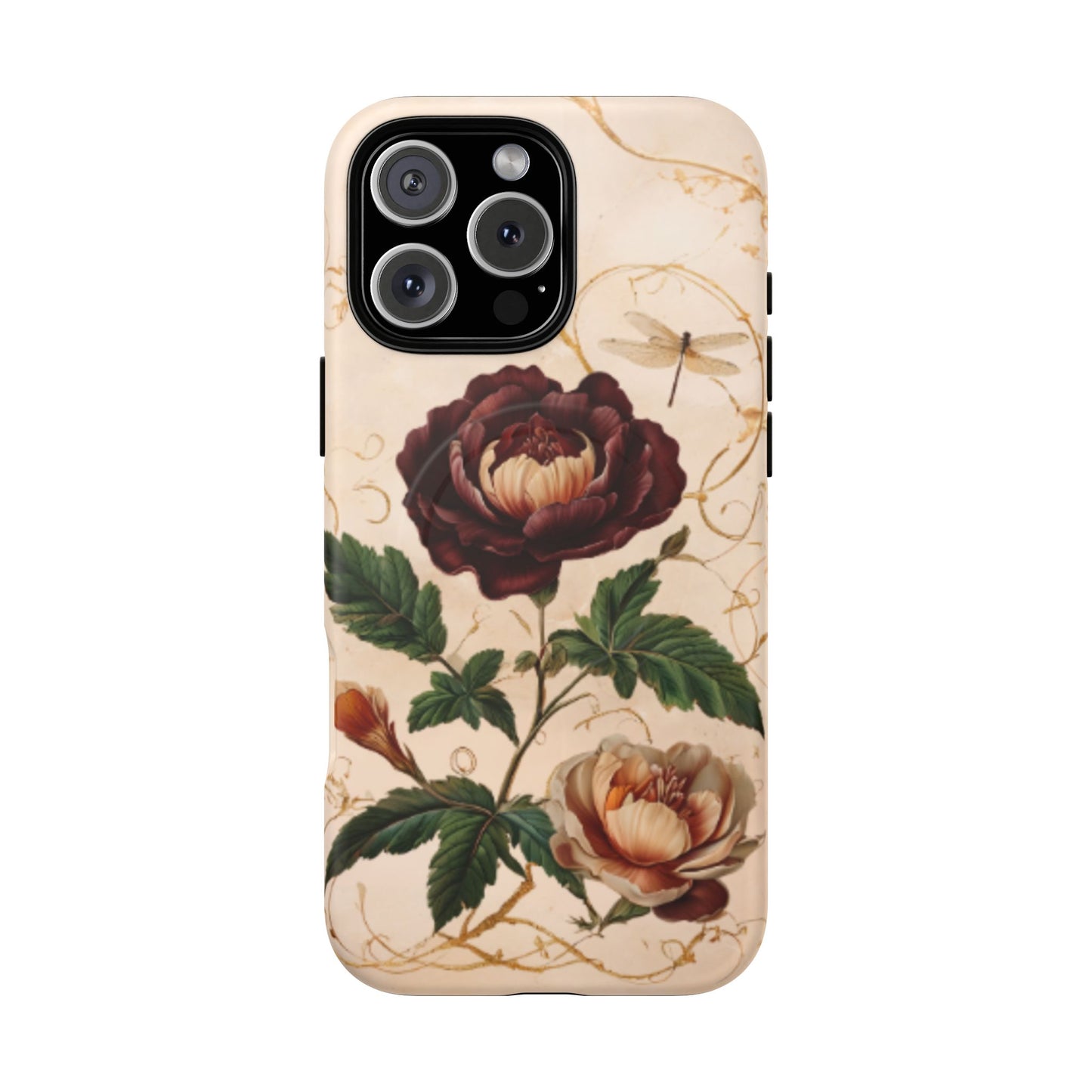 Vintage Burgundy Rose iPhone MagSafe Case