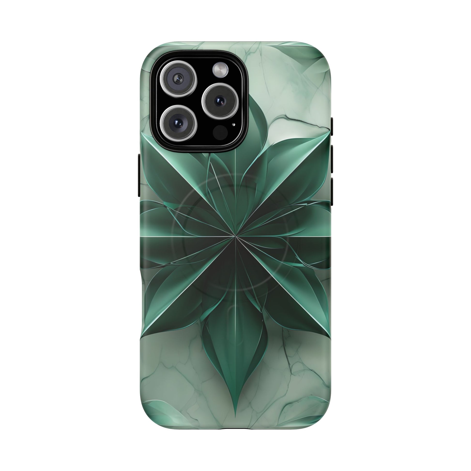 Emerald Bloom - iPhone 16 Pro Max MagSafe Phone Case - Rich Emerald Modern Design