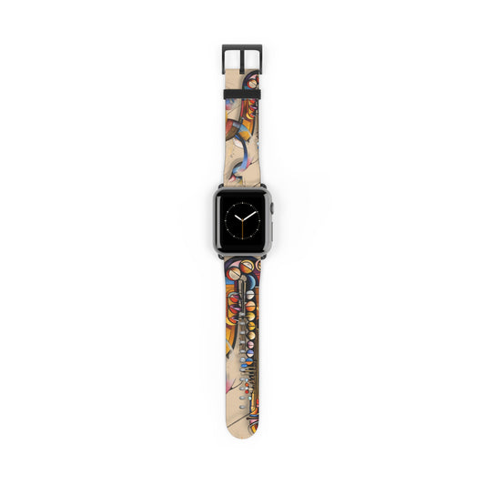 Brass Rhapsody Apple Watch Band Strap - Abstract Saxophone Design