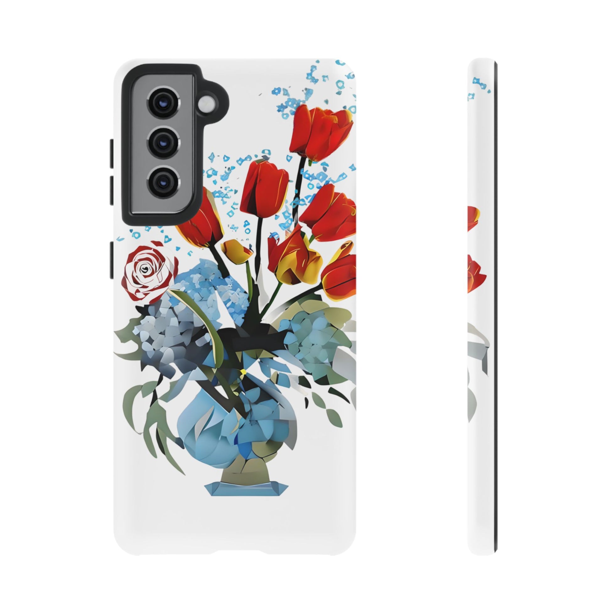 Bouquet Brilliance - Artistic Floral Samsung S21 Phone Case - Vibrant Tulip, Rose & Hydrangea Design