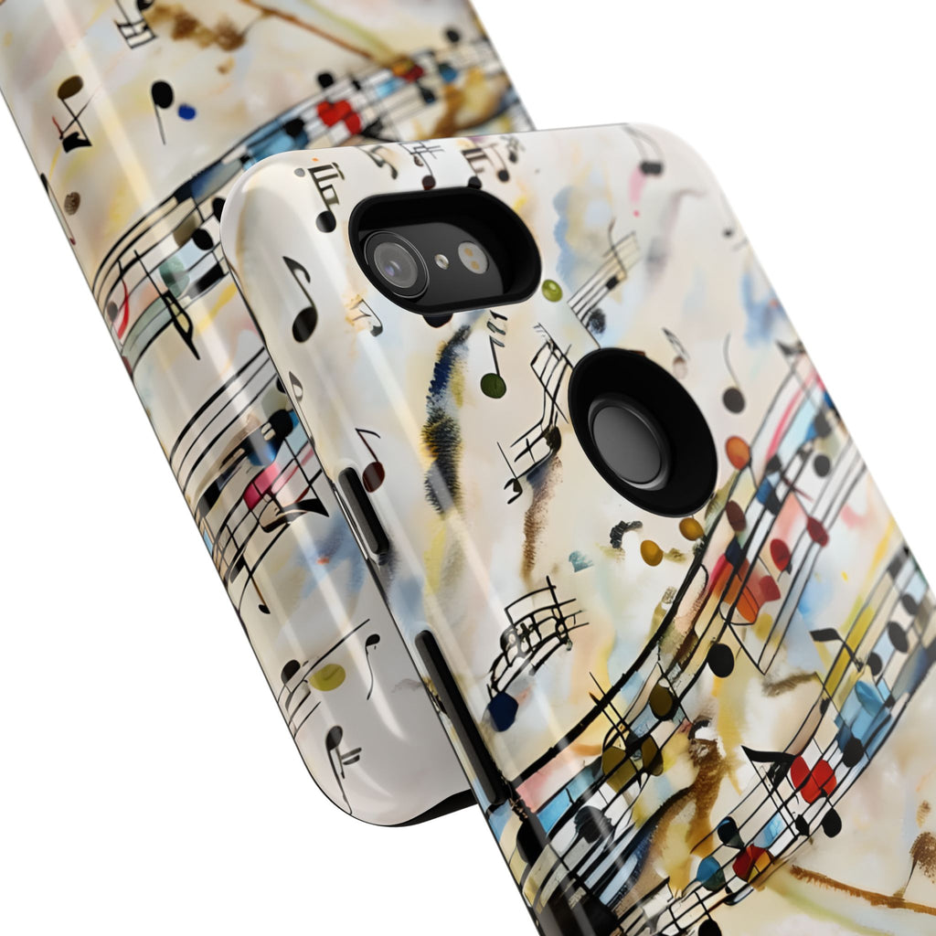 Melodic Flow Abstract Music Notes Tough Case for Google Pixel 3XL - Shockproof Phone Cover