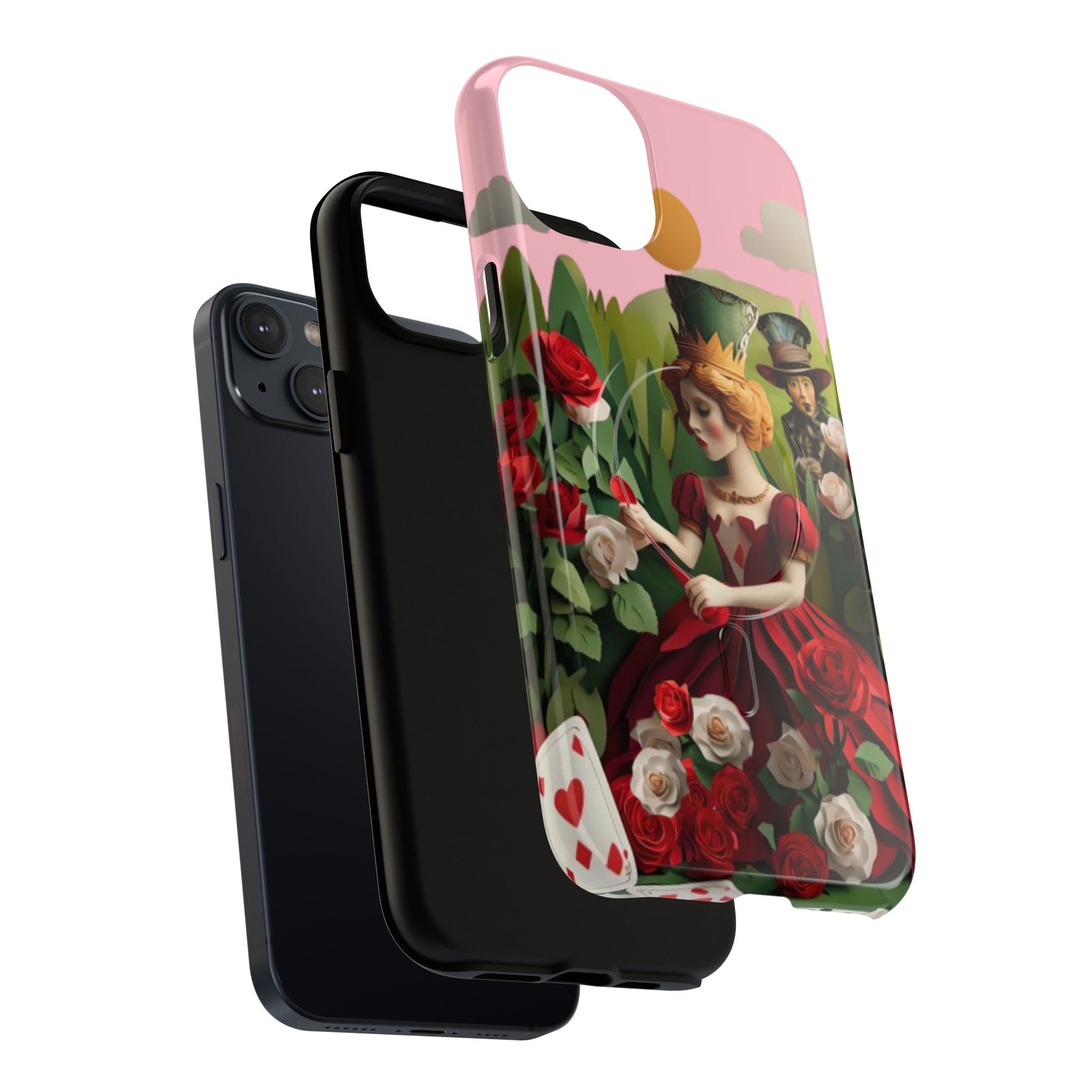 Regal Rose Court - iPhone 14 Plus MagSafe Phone Case - Whimsical Fantasy Floral Design