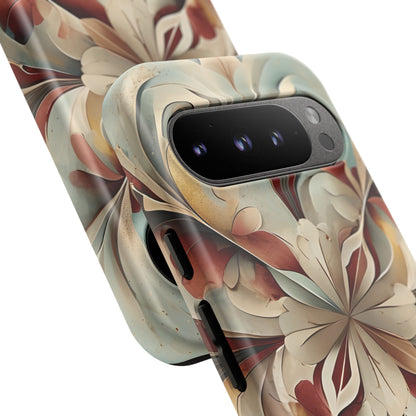 Vintage Baroque Blossom - Ornate Floral Art Google Pixel Tough Phone Case - Elegant Baroque-Inspired Design