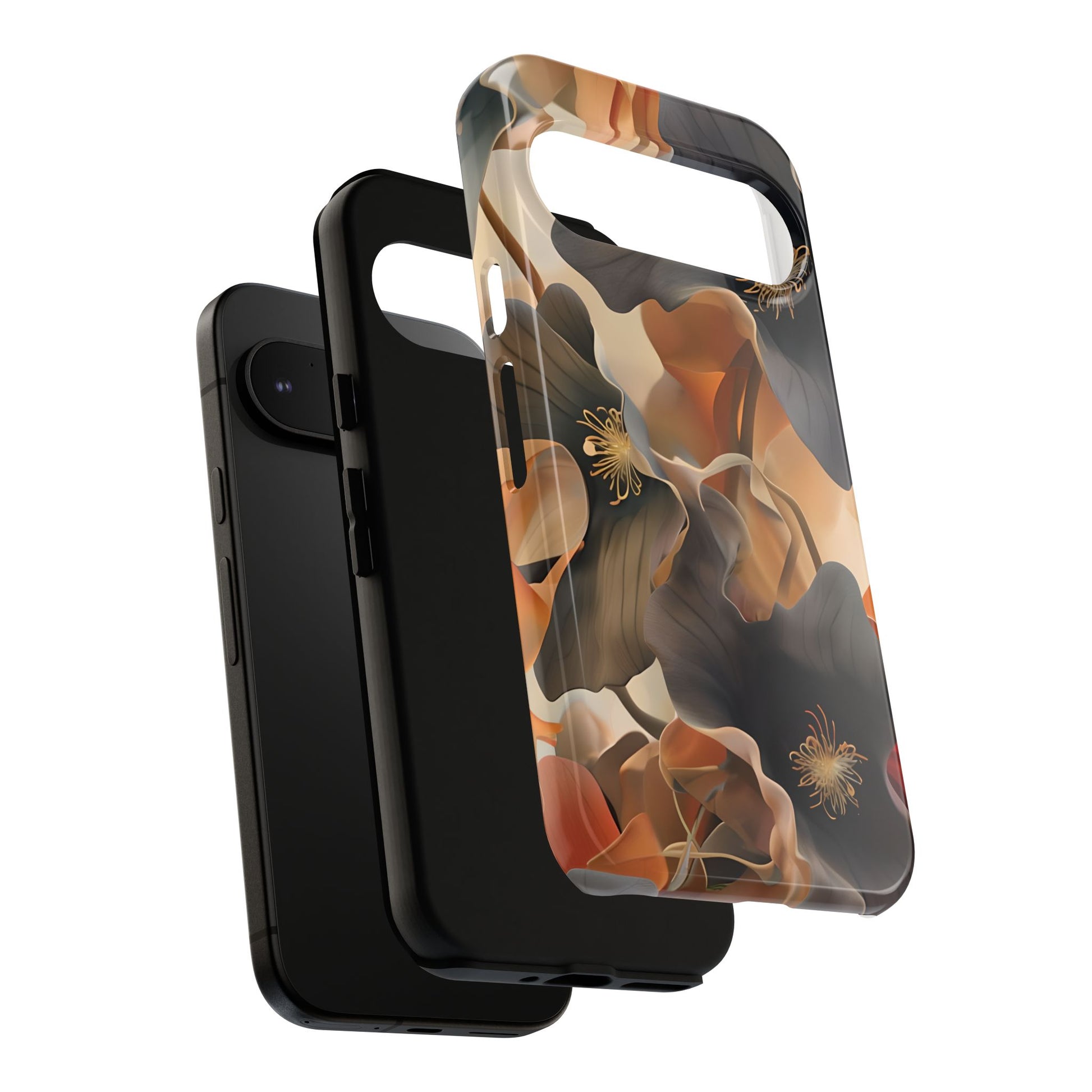 Autumn Ember - Moody Floral Art Google Pixel 9 Tough Phone Case - Warm Earthy Botanical Design