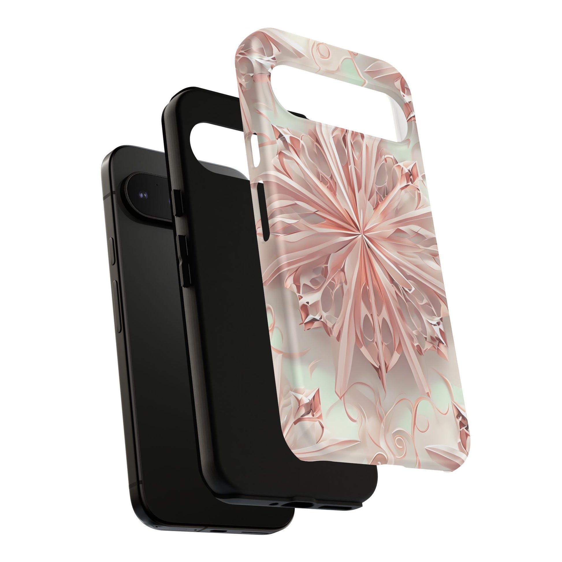 Blush Frost from our Kaleidoscope Collection - Google Pixel 9 Pro XL tough case - Soft Pink Geometric Floral Design