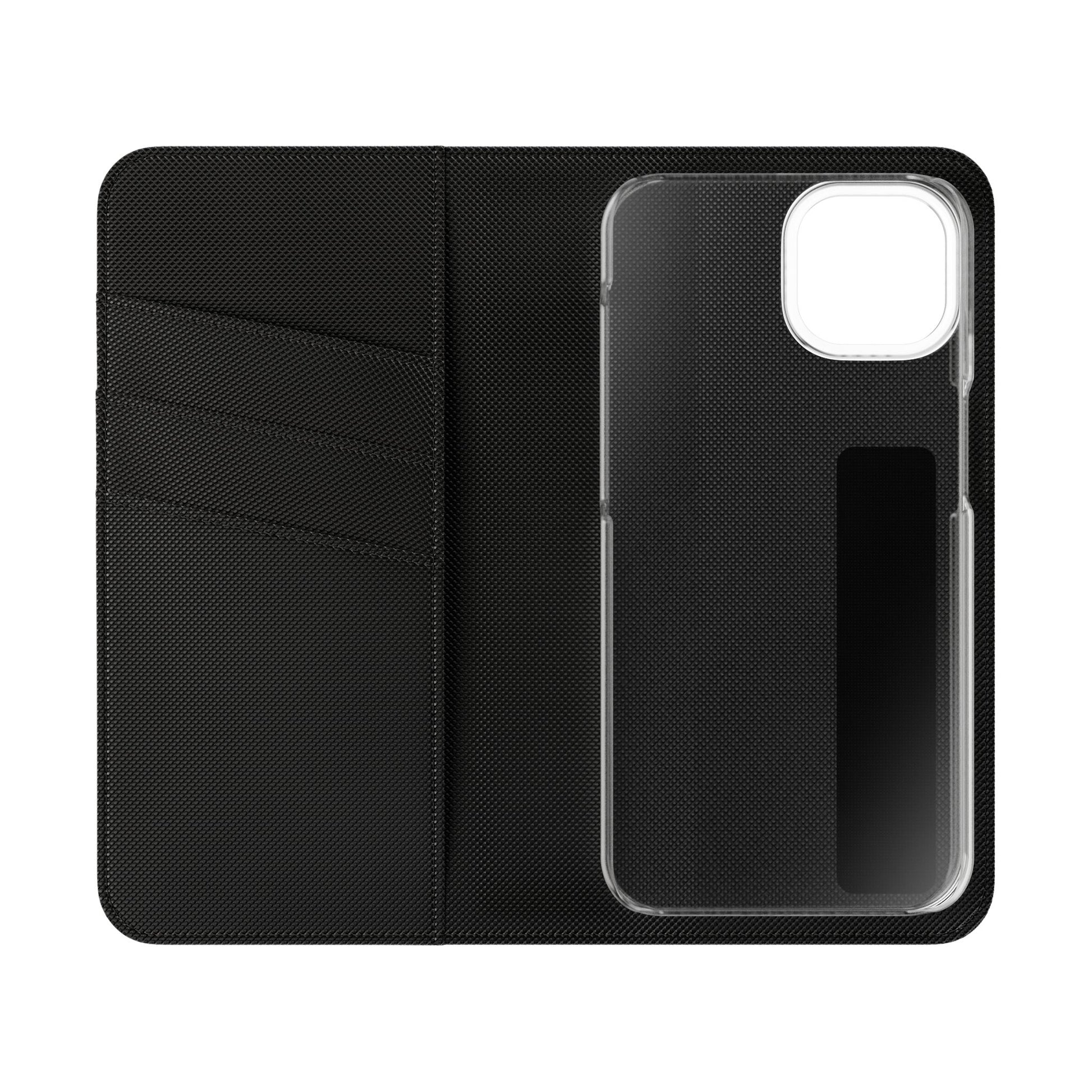 Green Circuit Grid Wallet Phone Case - Green & Black Computer Circuit Design - Flip Cover for iPhone 14