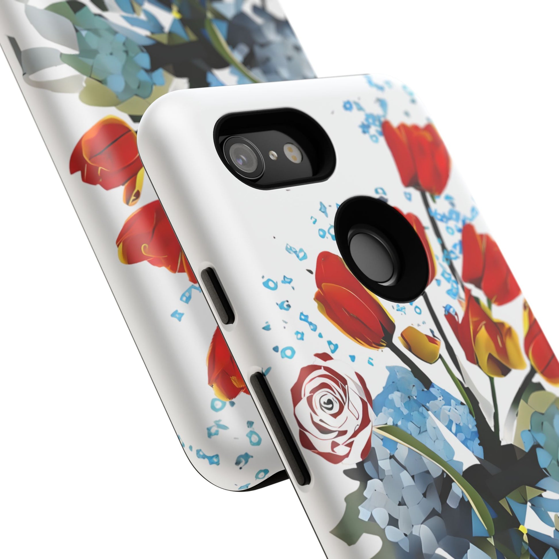 Bouquet Brilliance - Artistic Floral Google Pixel 3 Tough Phone Case - Vibrant Tulip, Rose & Hydrangea Design