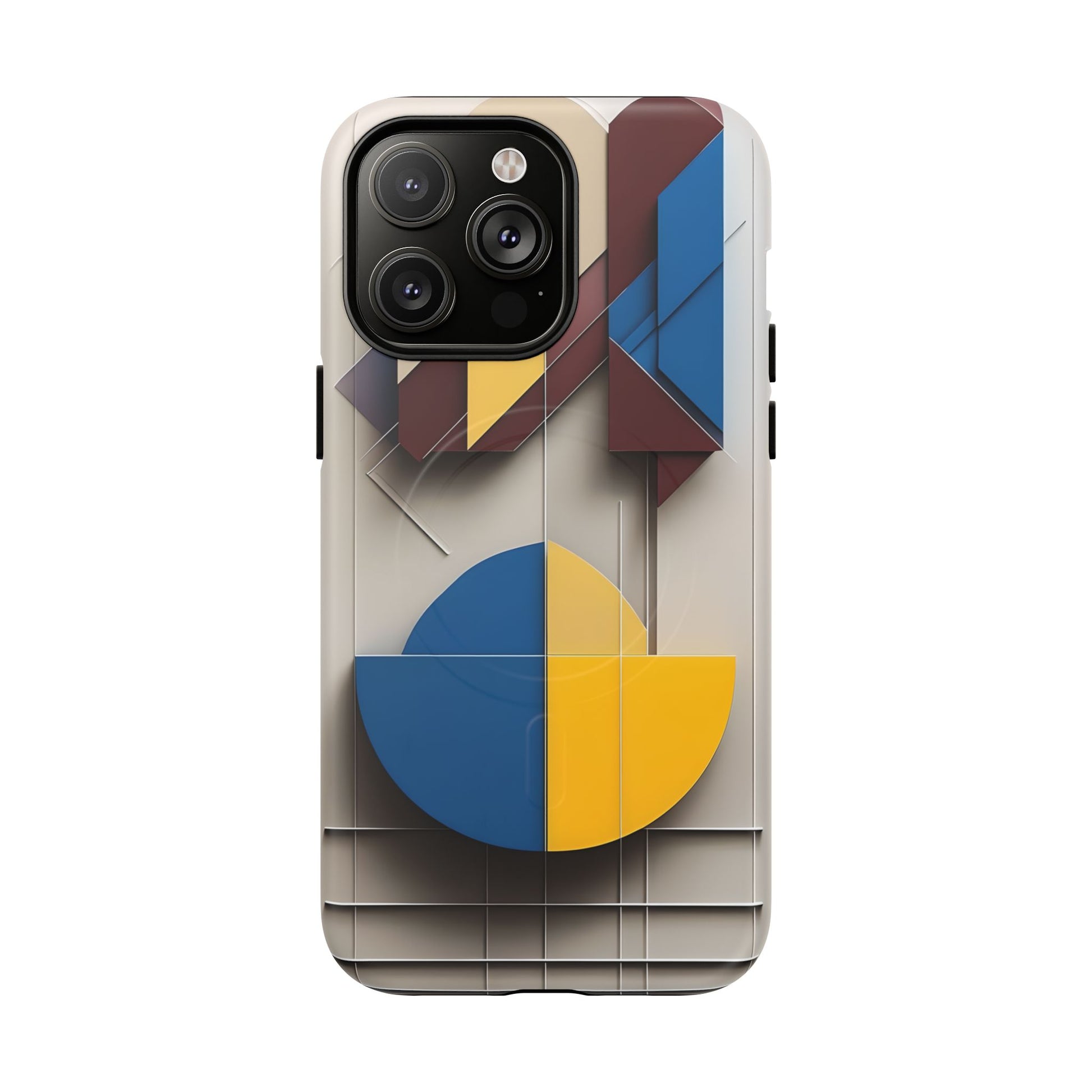 Chromatic Construct iPhone 14 Pro Max MagSafe Phone Case -Modern Geometrical Design, Primary Colors