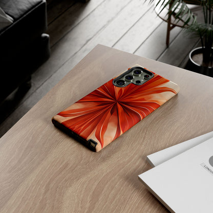 Sunset Fleur orange floral Samsung Galaxy phone case lifestyle desk scene
