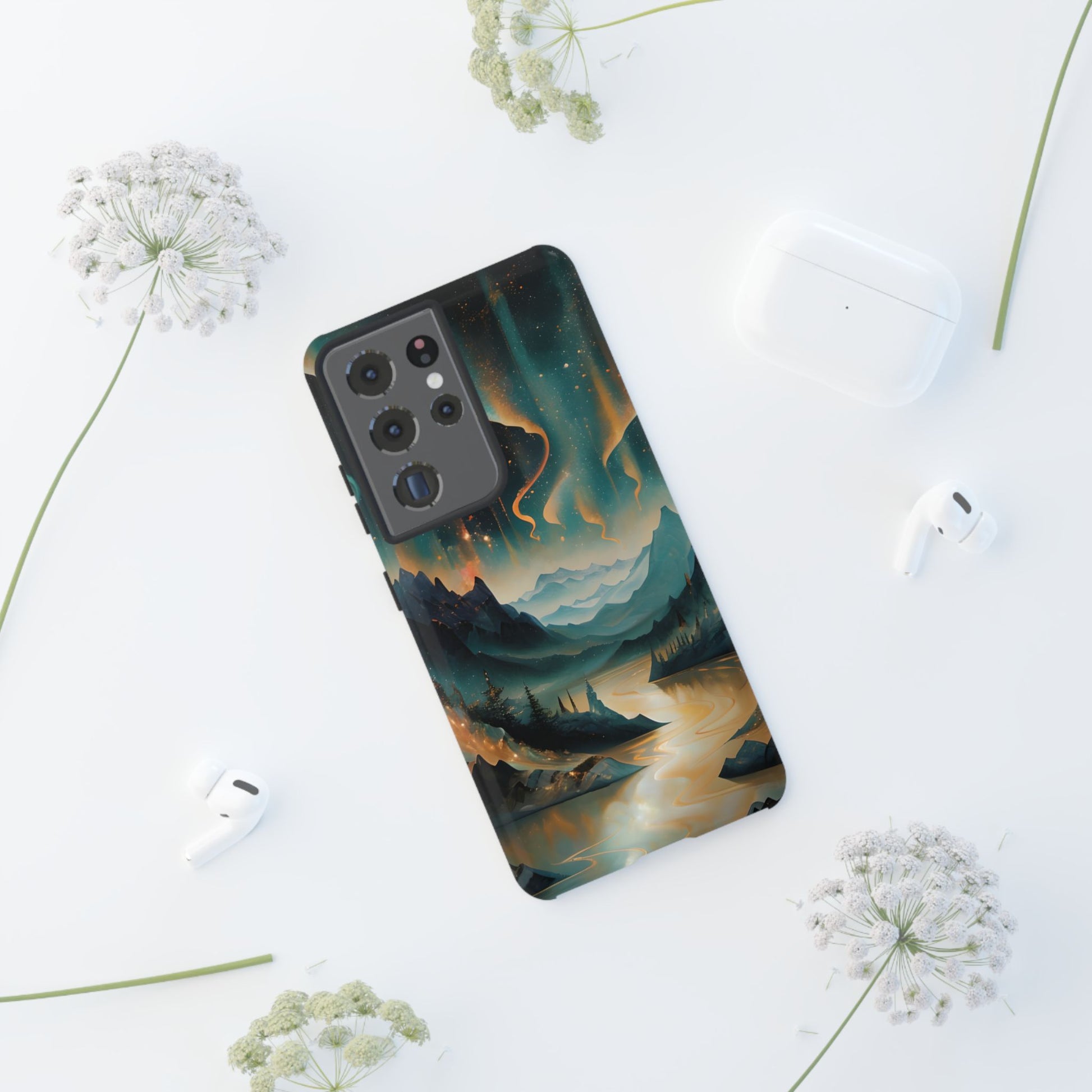 Aurora Dreamscape Samsung Galaxy S21 Ultra Tough Case - Artistic Northern Lights Cover - Premium Abstract Design