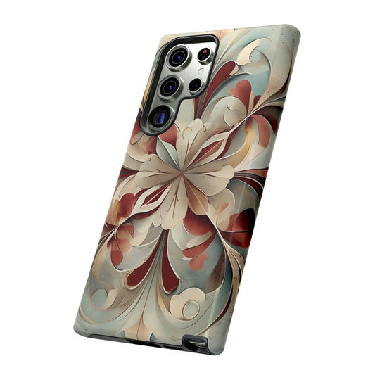 Vintage Baroque Blossom floral ornament Samsung Galaxy phone case angled view
