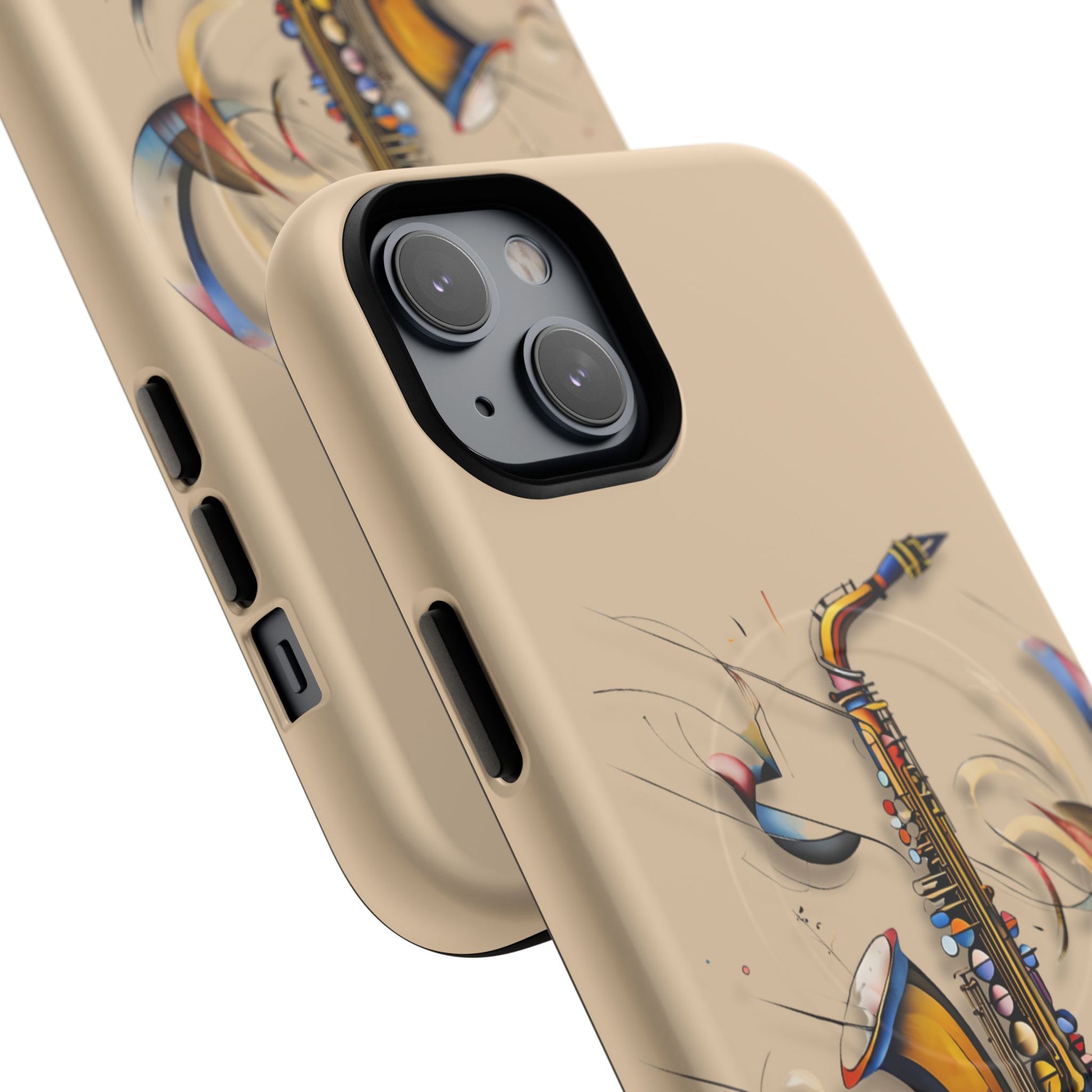 Brass Rhapsody Artistic Saxophone Music iPhone 14 Plus MagSafe Case