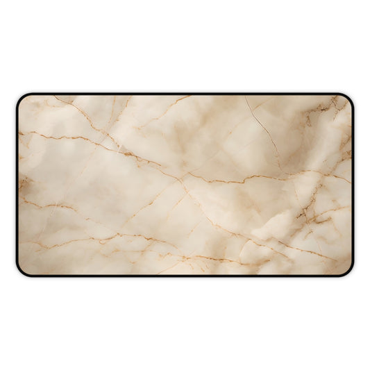 Parchment Mist desk mat featuring soft parchment marble texture in neutral tones