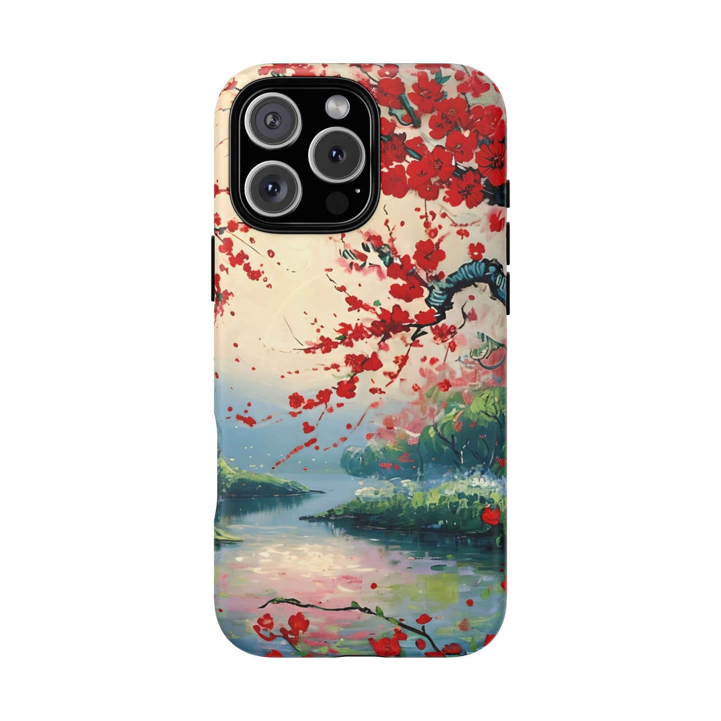 Crimson Blossom Lake iPhone MagSafe Case