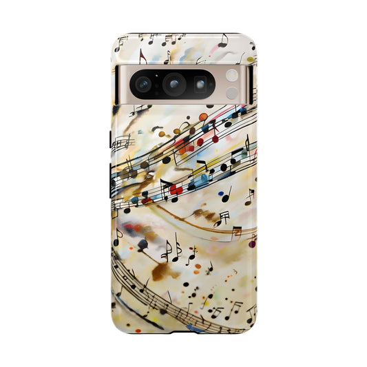 Melodic Flow musical notes abstract sheet music design Google Pixel phone case