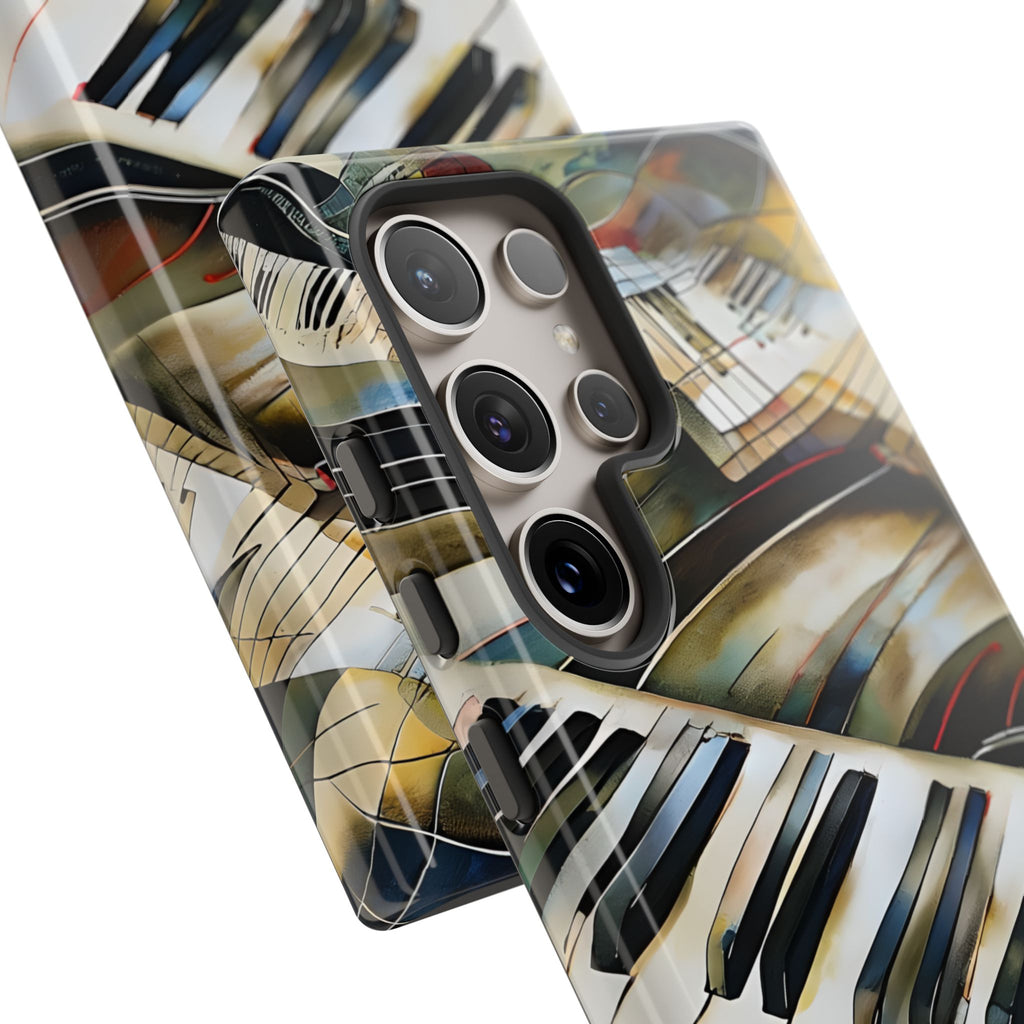 Ivory Cascade Abstract Keyboard Music Tough Case for Samsung Galaxy S24 Ultra - Shockproof Phone Cover