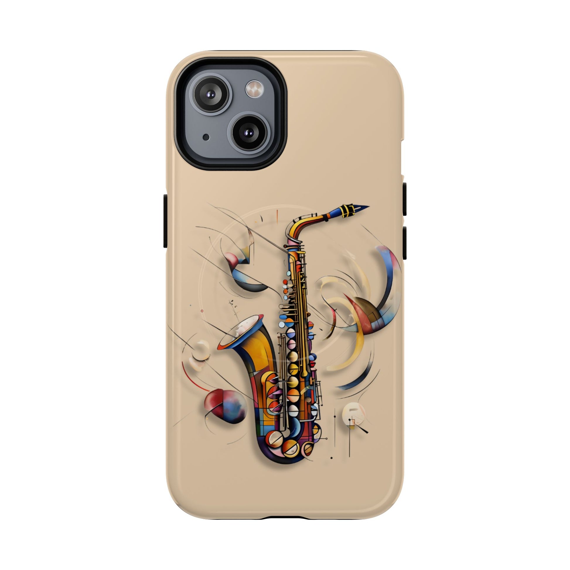 Brass Rhapsody Artistic Saxophone Music iPhone 14 MagSafe Case