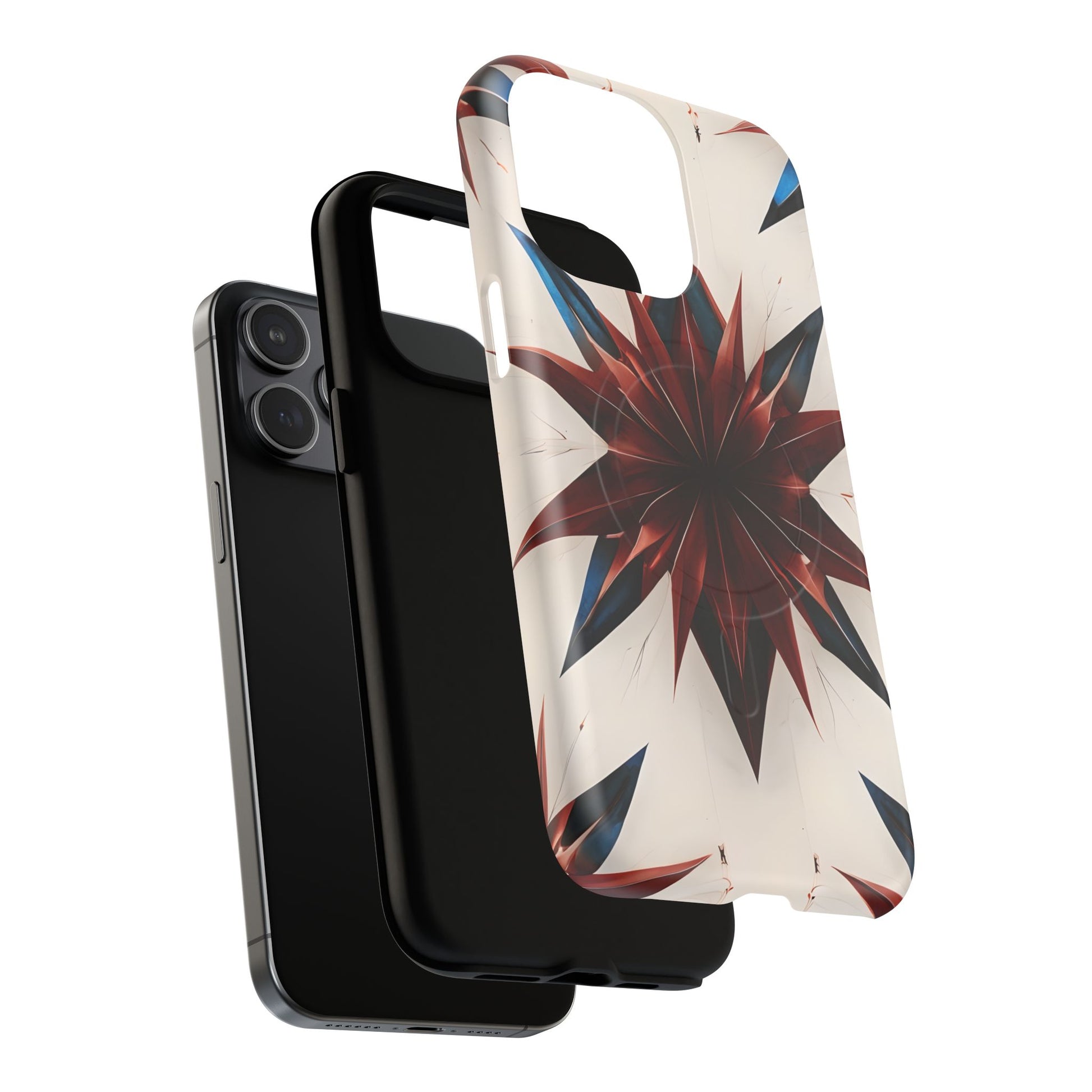 Garnet Starburst - Kaleidoscope Collection Gemstone Floral - iPhone 15 Pro Max MagSafe Phone Case -Floral Burst Design