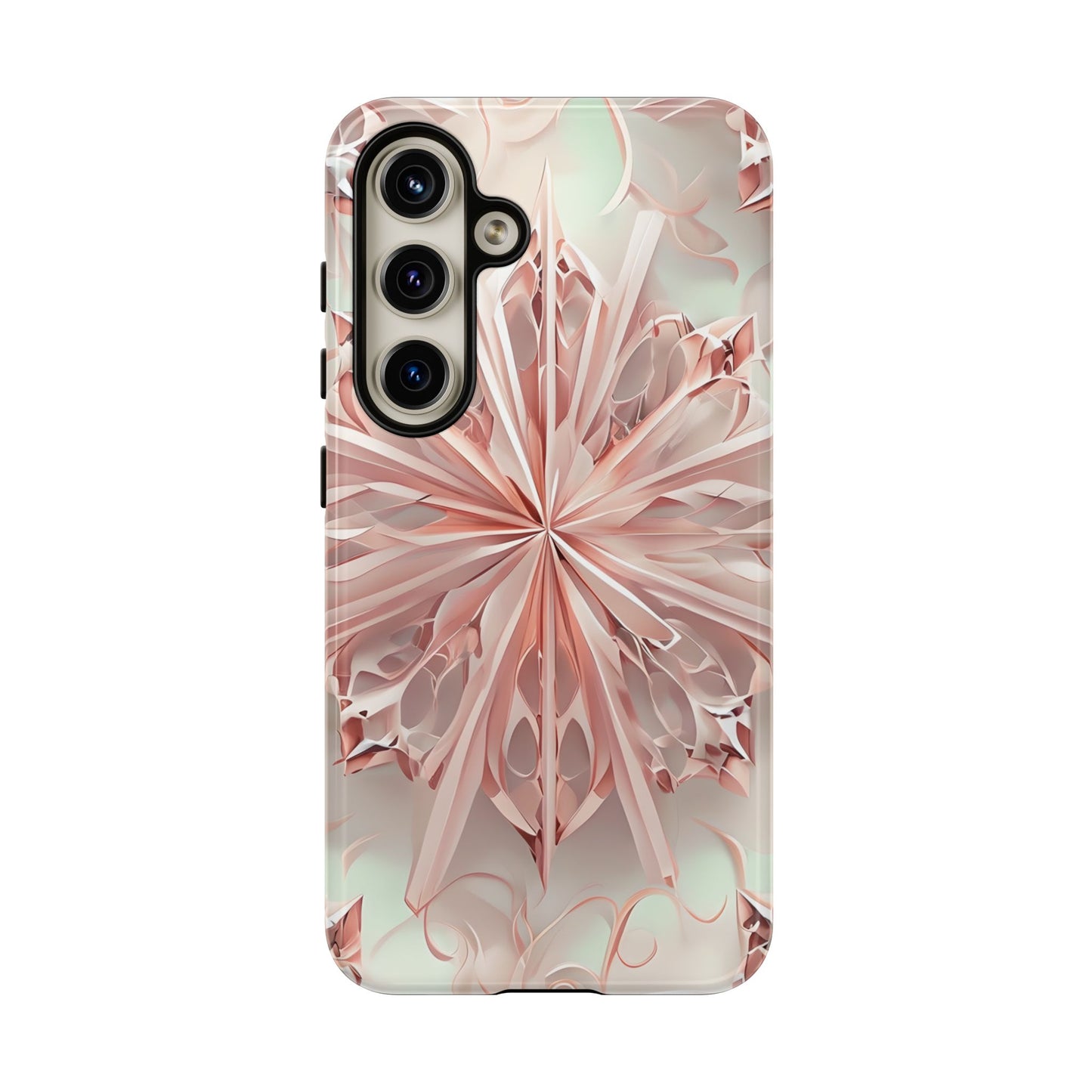 Blush Frost from our Kaleidoscope Collection - Samsung Galaxy tough case - Soft Pink Geometric Floral Design
