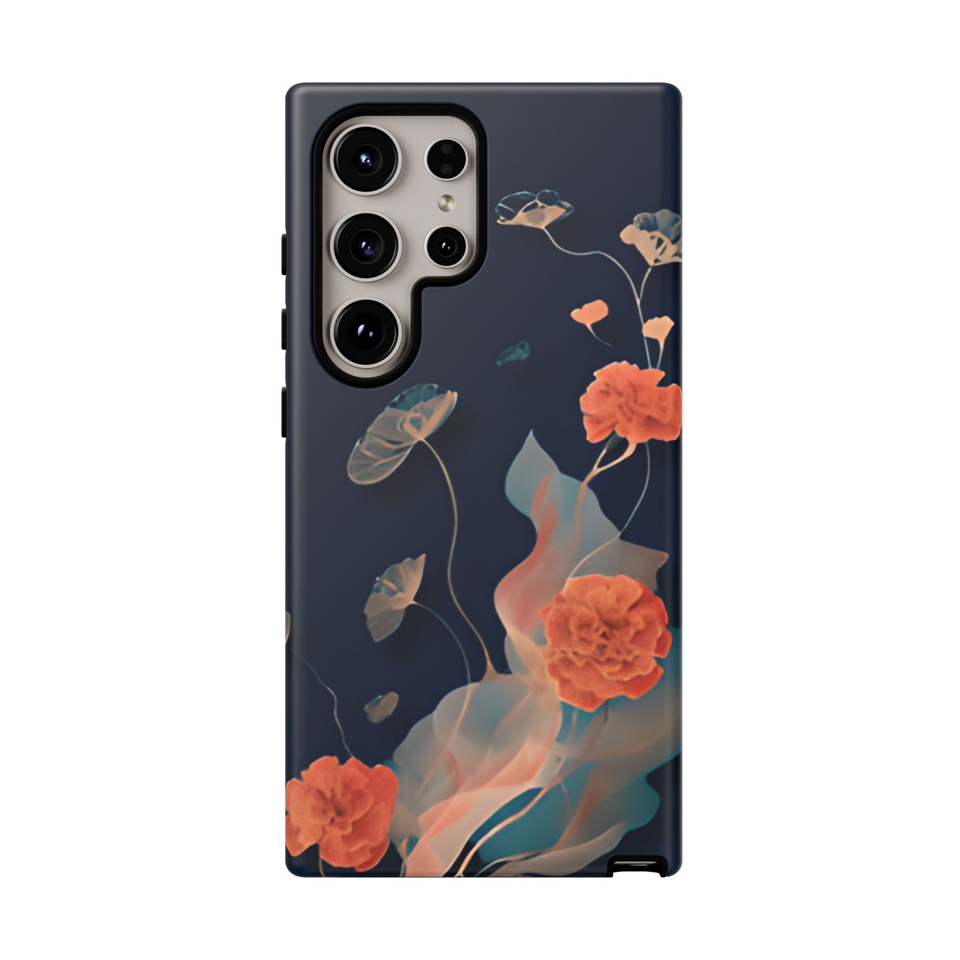 Lotus Reverie - Elegant Artistic Floral Samsung Galaxy S24 Ultra Tough Phone Case - Painterly Lotus Blossom Design