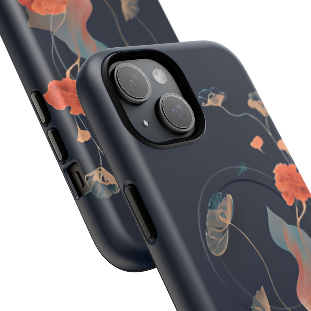 Lotus Reverie - Elegant Artistic Floral iPhone 15 MagSafe Phone Case - Painterly Lotus Blossom Design