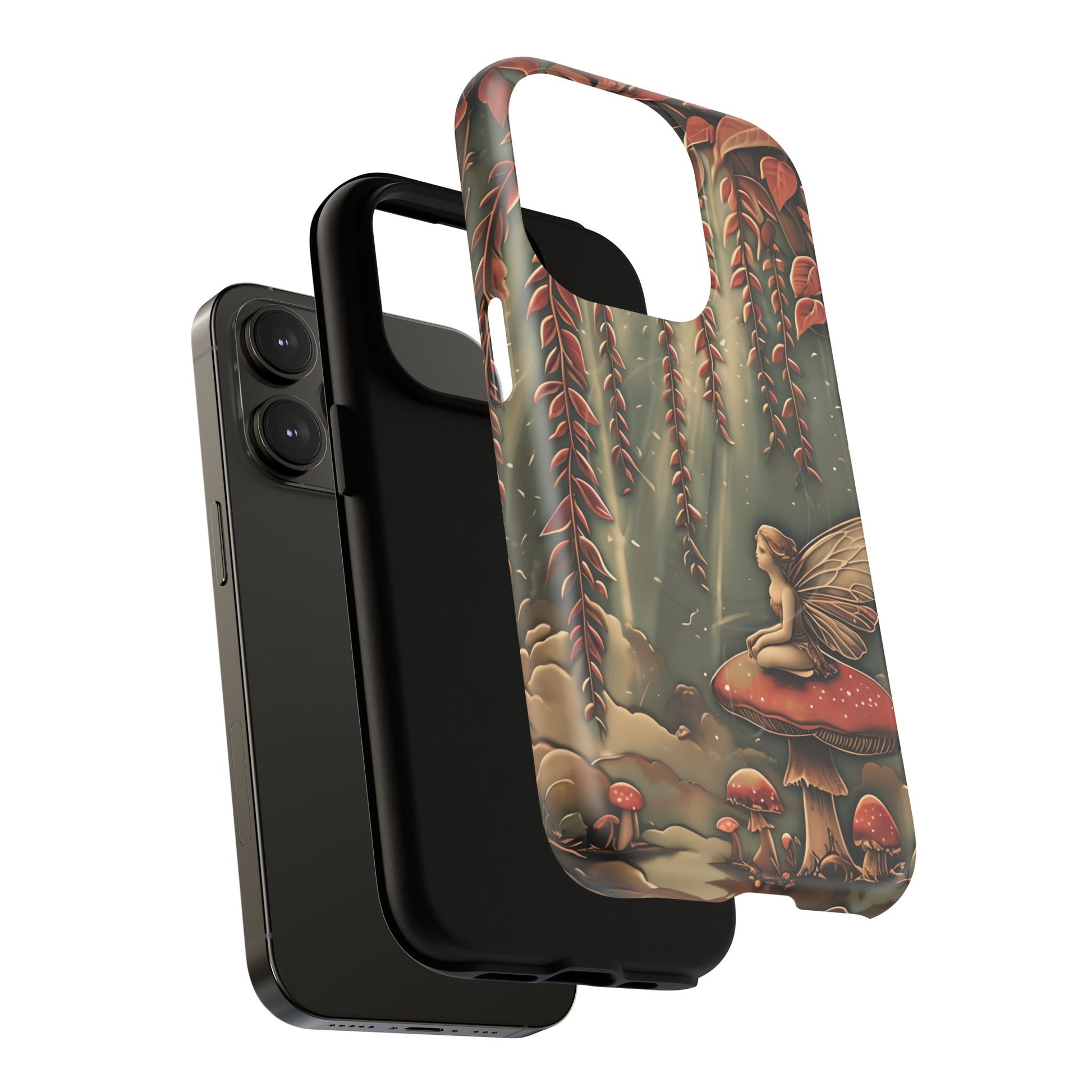 Willow Whisper - Tranquil Nature Art iPhone 14 Pro MagSafe Phone Case - Serene Willow Tree & Meditative Figure Design