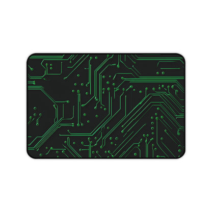 Green Circuit Grid Desk Mat - Premium Office Desk Pad, 3 Sizes Available, Artistic Workspace Protection