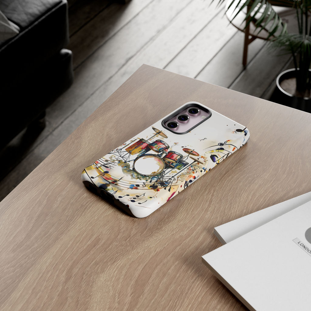 Beatline Abstract Drums and Music Notes Tough Case for Samsung Galaxy S23 Plus - Shockproof Phone Cover