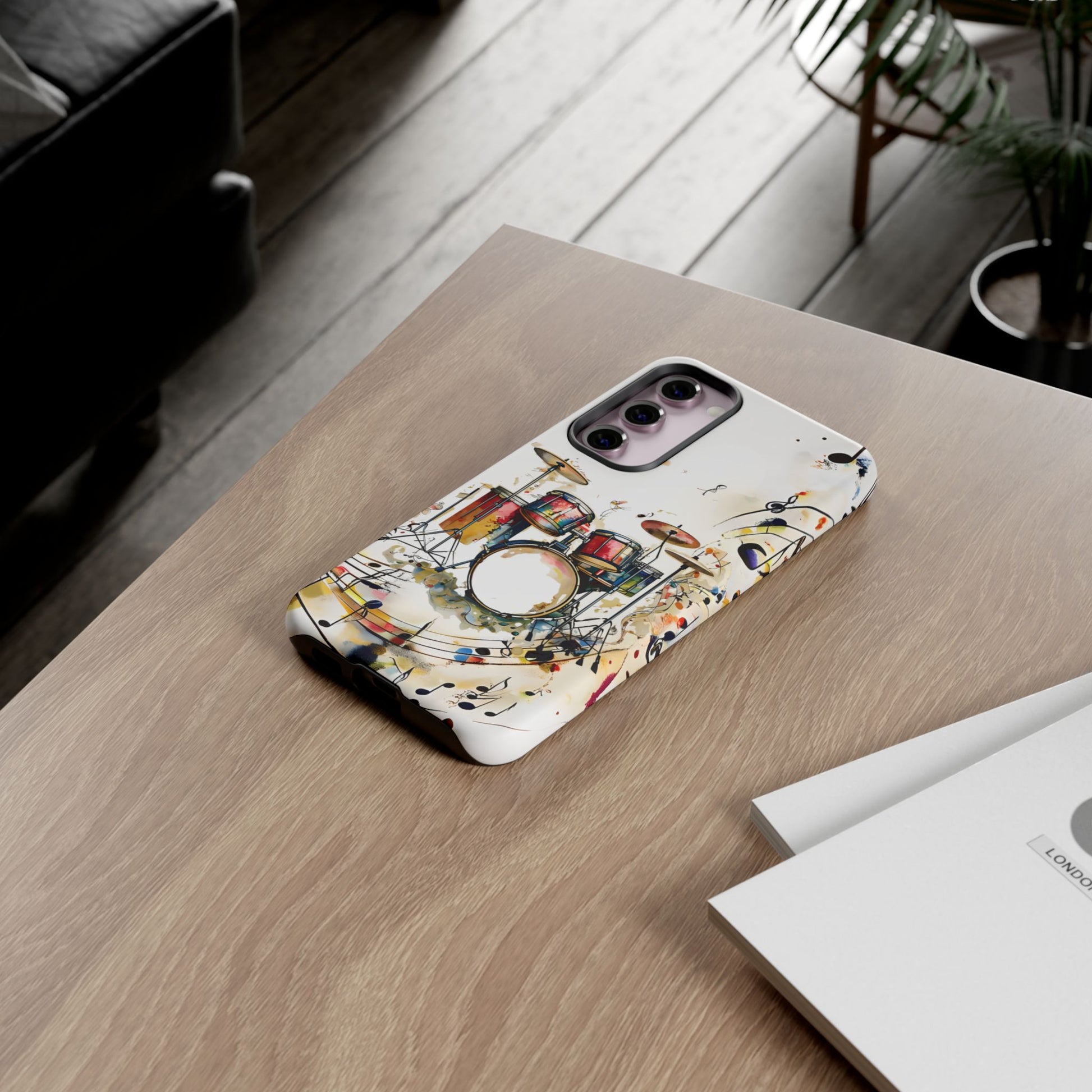 Beatline Abstract Drums and Music Notes Tough Case for Samsung Galaxy S23 Plus - Shockproof Phone Cover