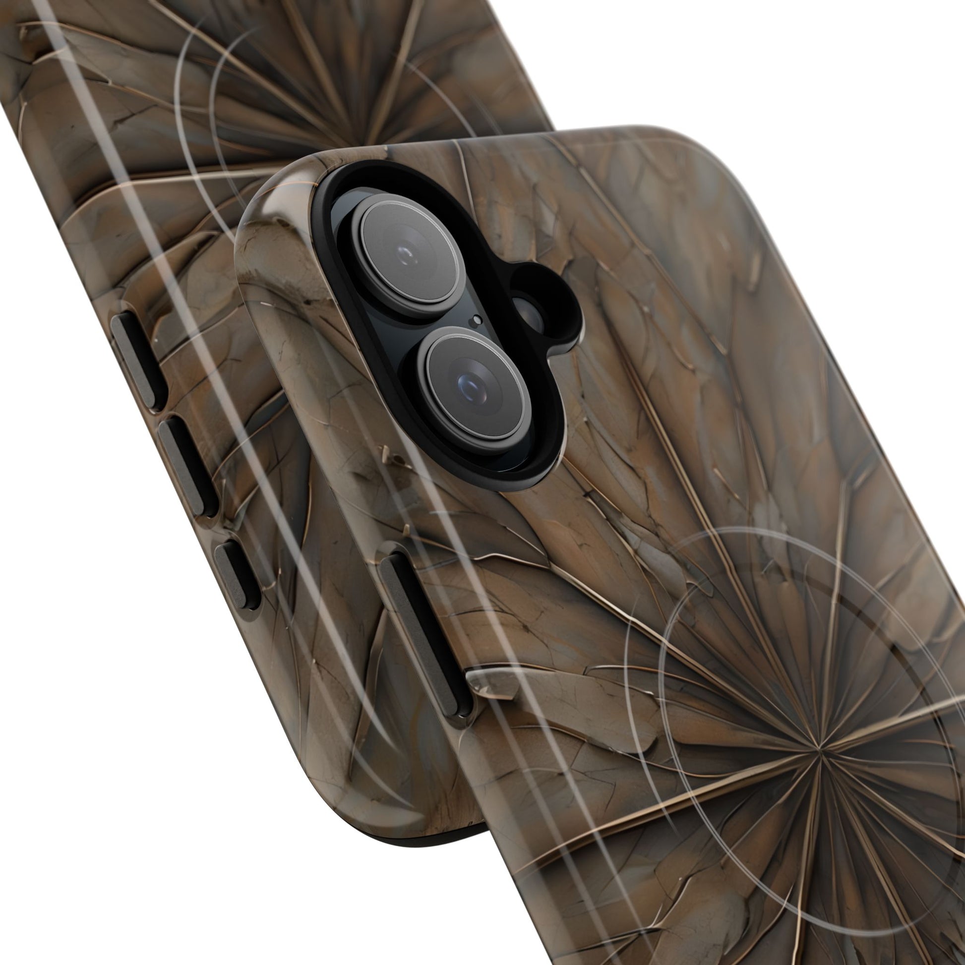 Earthstone Mandala - Kaleidoscope Collection Artistic Taupe Burst - iPhone 16 Plus MagSafe Phone Case