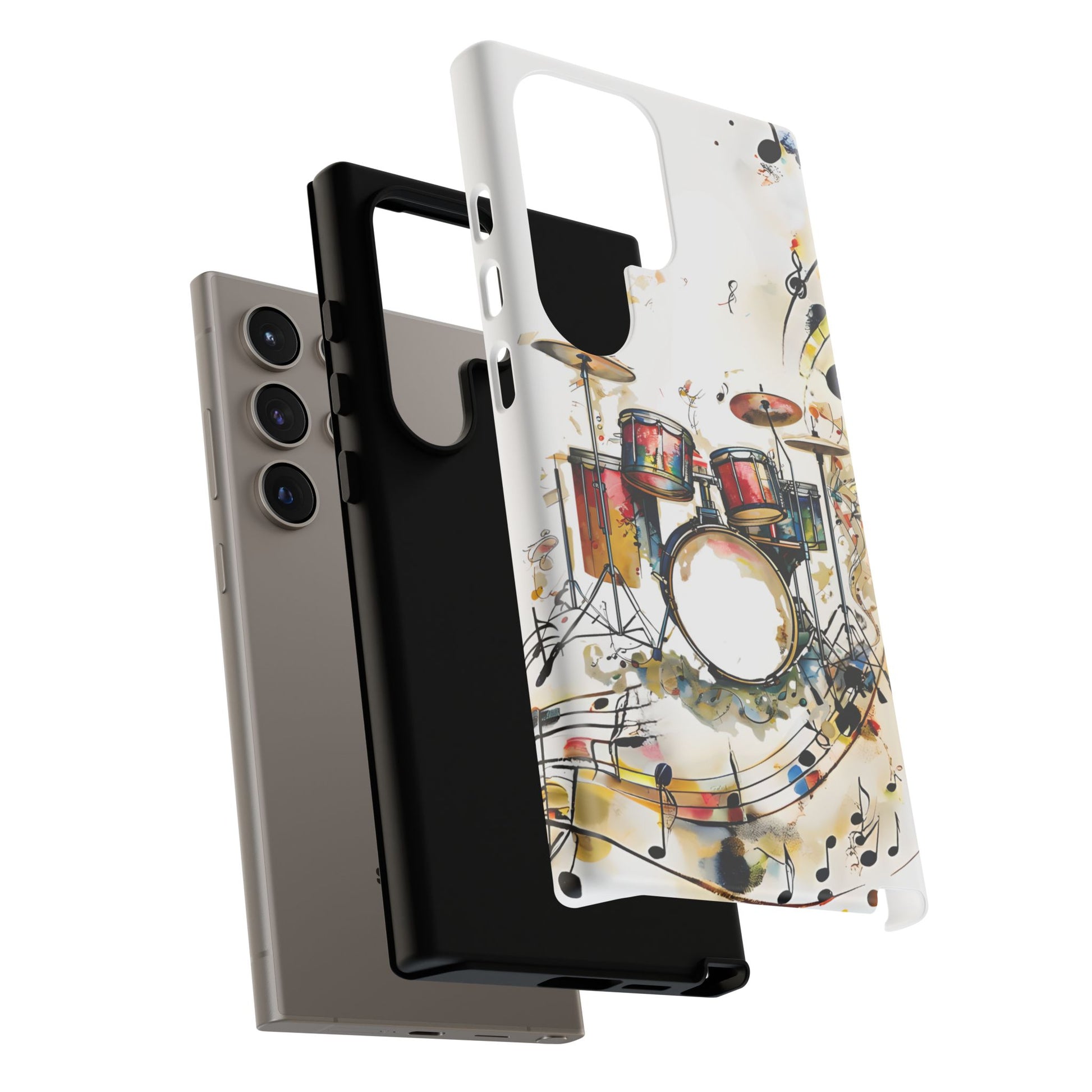Beatline Abstract Drums and Music Notes Tough Case for Samsung Galaxy S24 Ultra - Shockproof Phone Cover