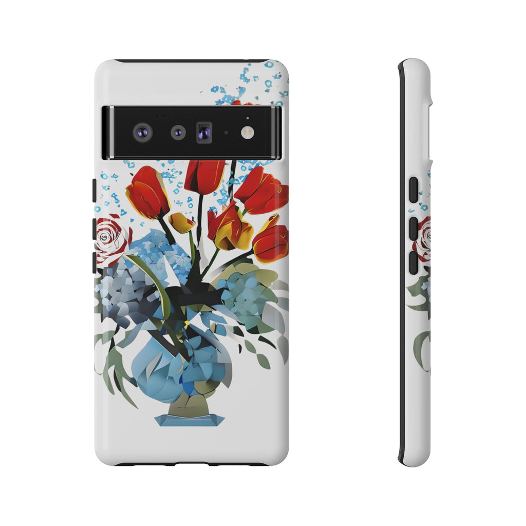 Bouquet Brilliance - Artistic Floral Google Pixel 6 Pro Tough Phone Case - Vibrant Tulip, Rose & Hydrangea Design