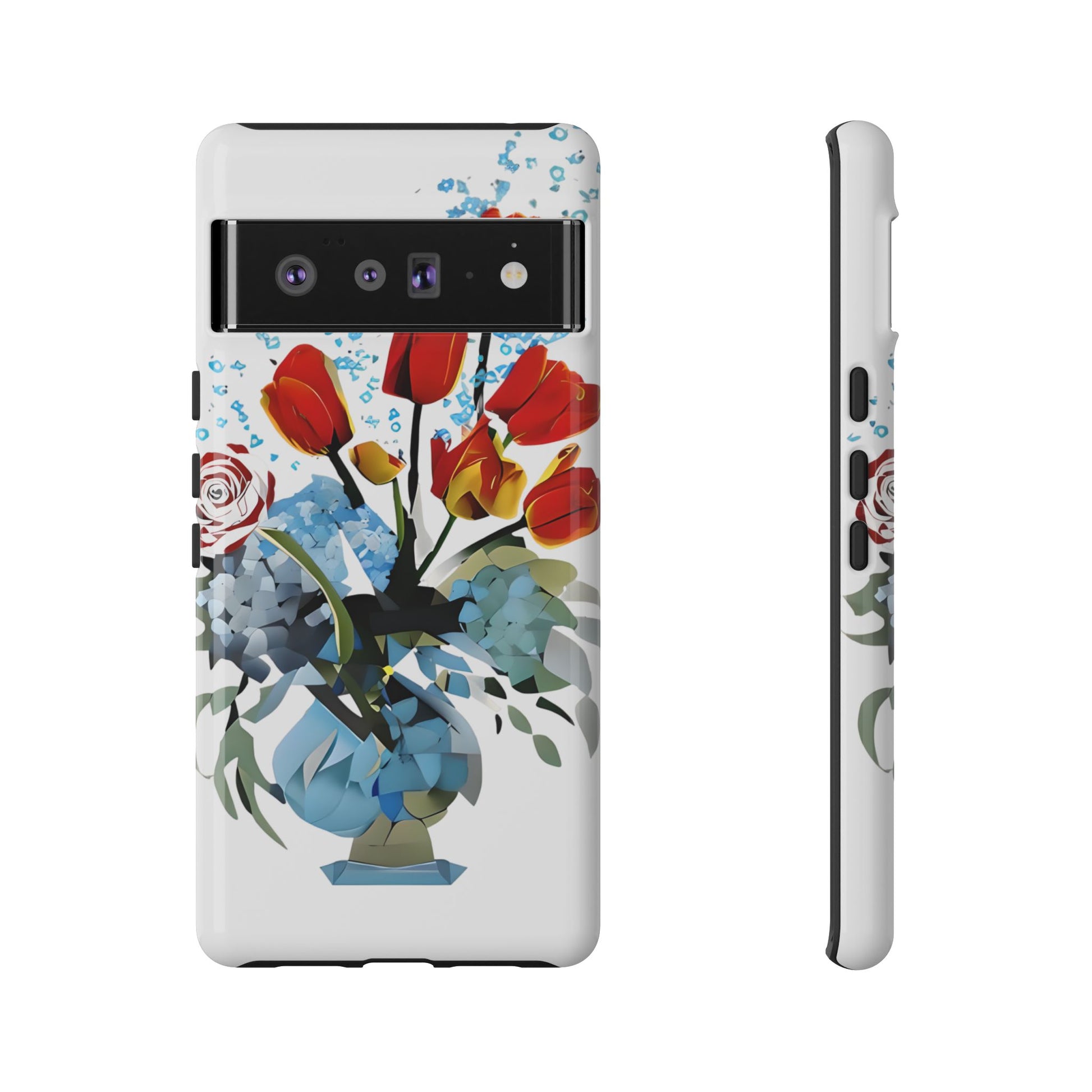Bouquet Brilliance - Artistic Floral Google Pixel 6 Pro Tough Phone Case - Vibrant Tulip, Rose & Hydrangea Design