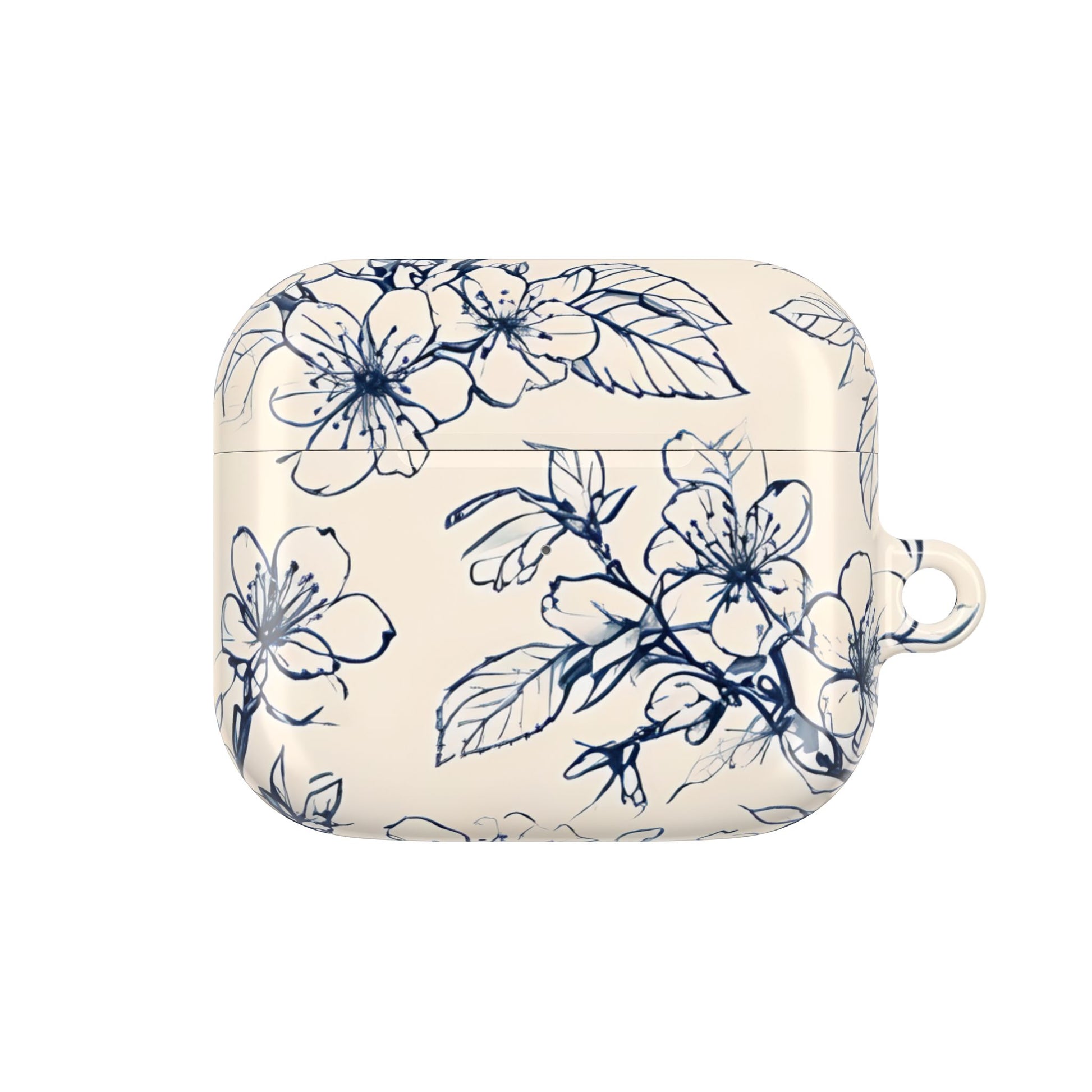 Blossom Sketch AirPod Case - Elegant Floral Earbud Cover for Gen 1, 2, 3, Pro Gen 1 & 2 - Chic Blue Botanical Gift for Her
