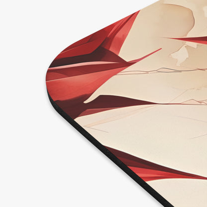 Close-up of Ruby Compass mouse pad showing printed compass star design detail