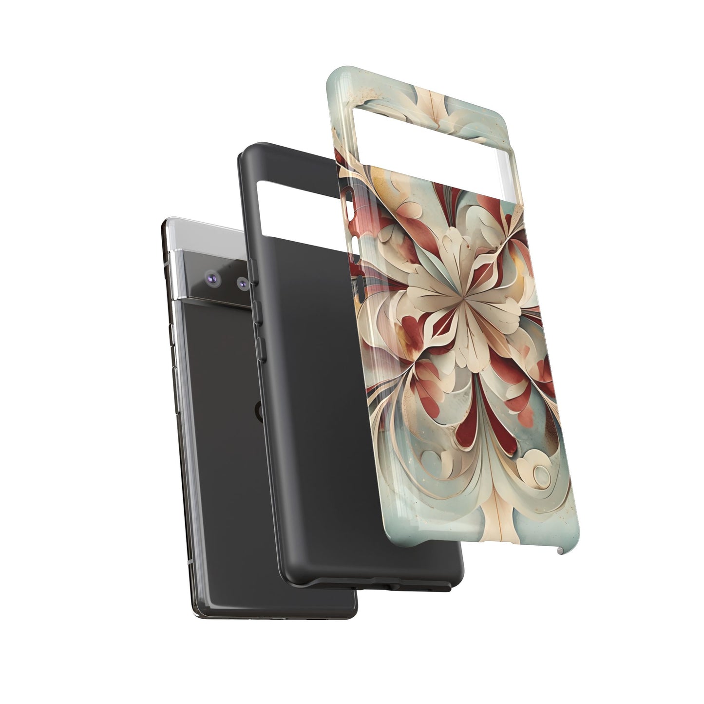 Vintage Baroque Blossom - Ornate Floral Art Google Pixel Tough Phone Case - Elegant Baroque-Inspired Design