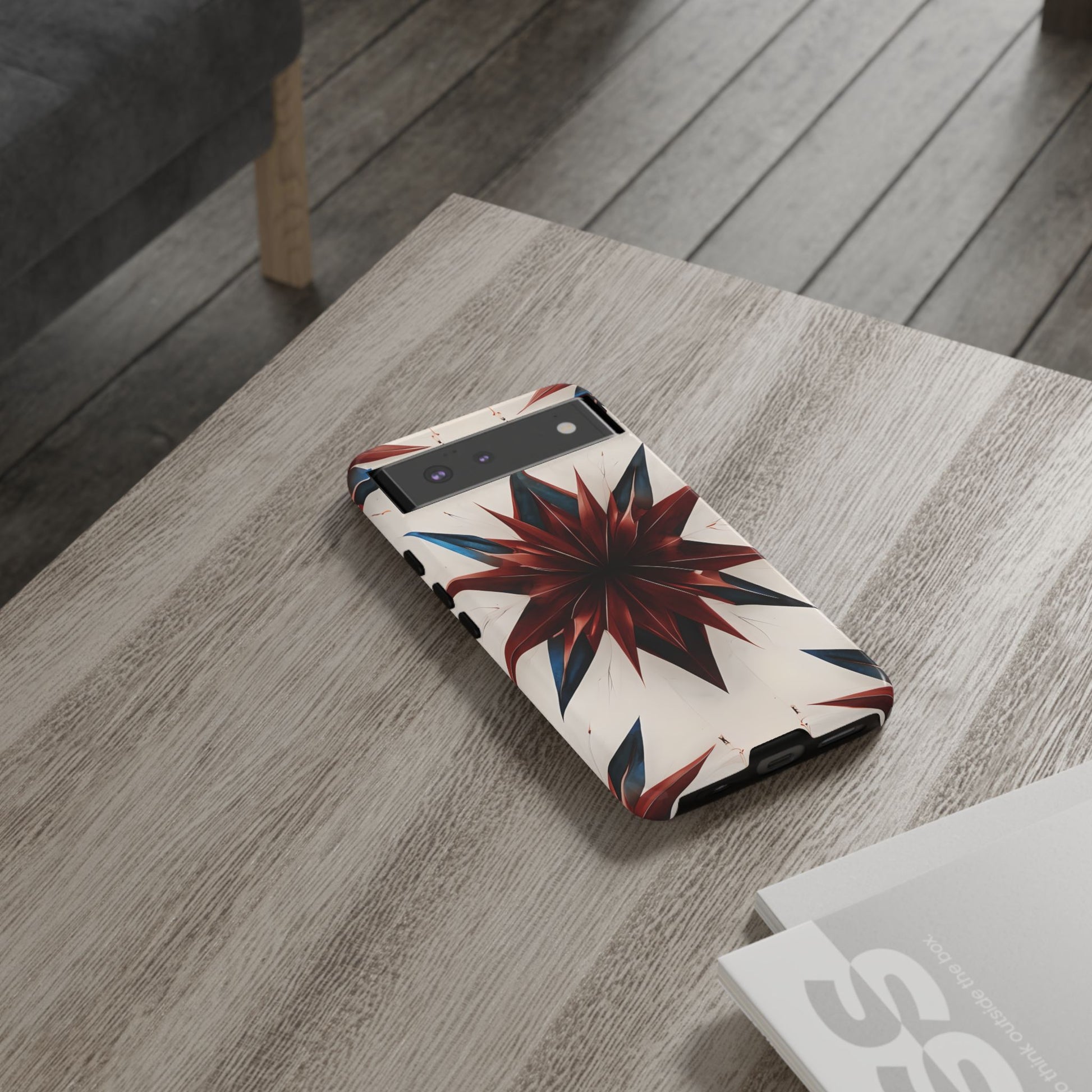 Garnet Starburst - Kaleidoscope Collection Gemstone Floral - Google Pixel 6 Tough Phone Case - Floral Burst Design