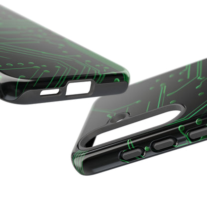 Green Circuit Grid Samsung Case